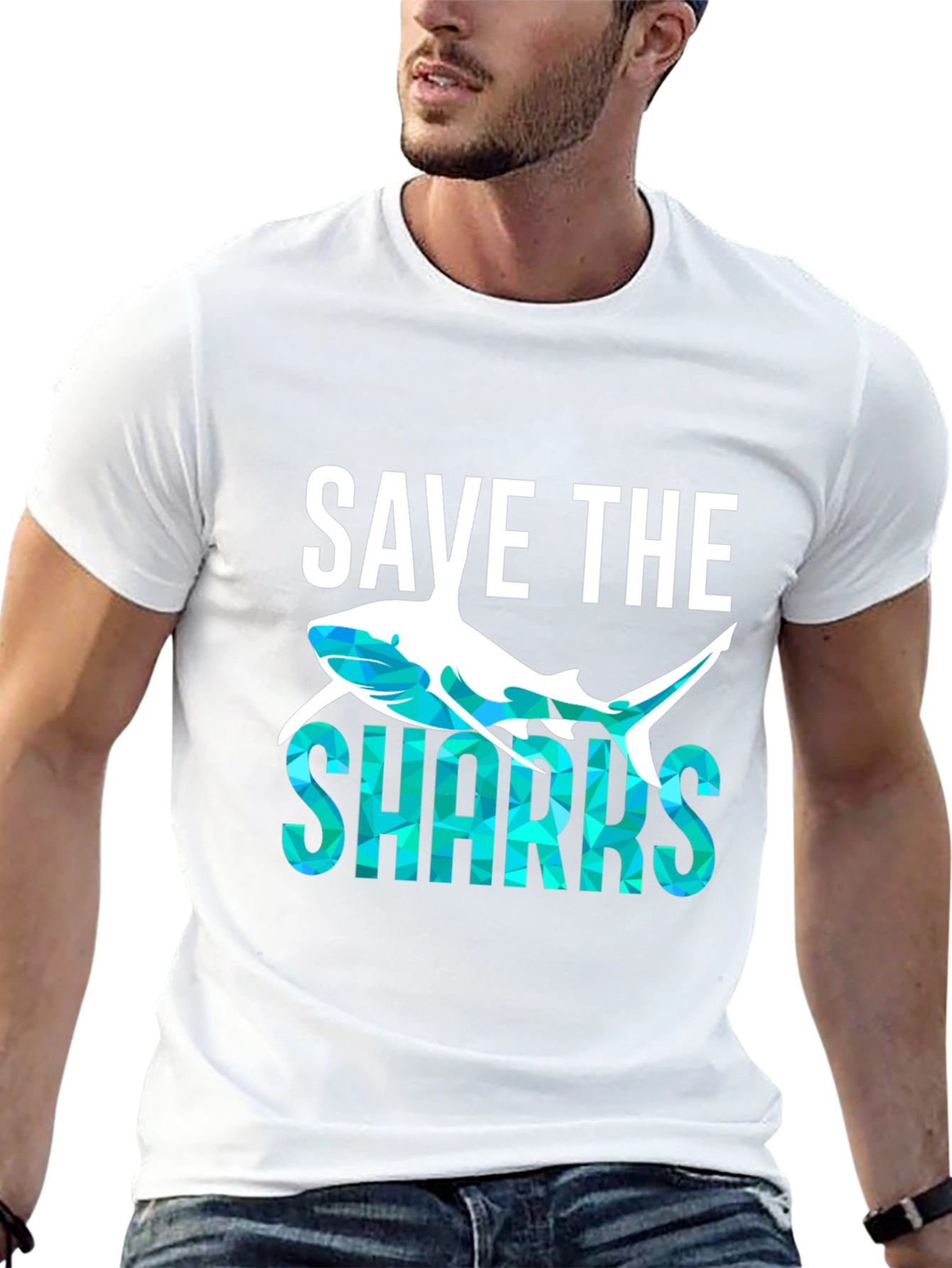 Save the Sharks Graphic T-Shirt - Black