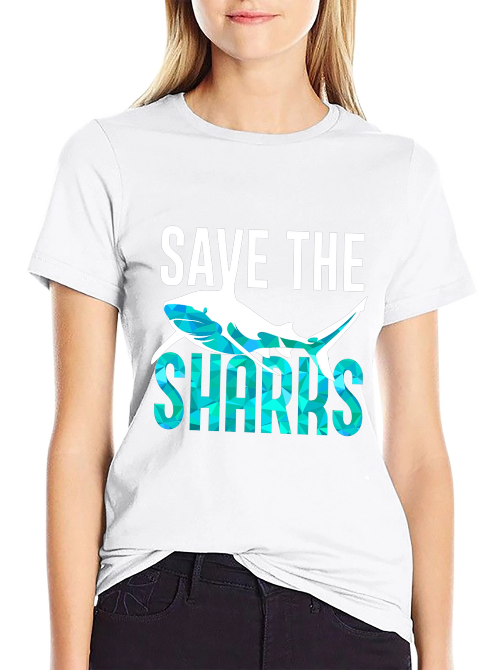 Save the Sharks Graphic T-Shirt - Black