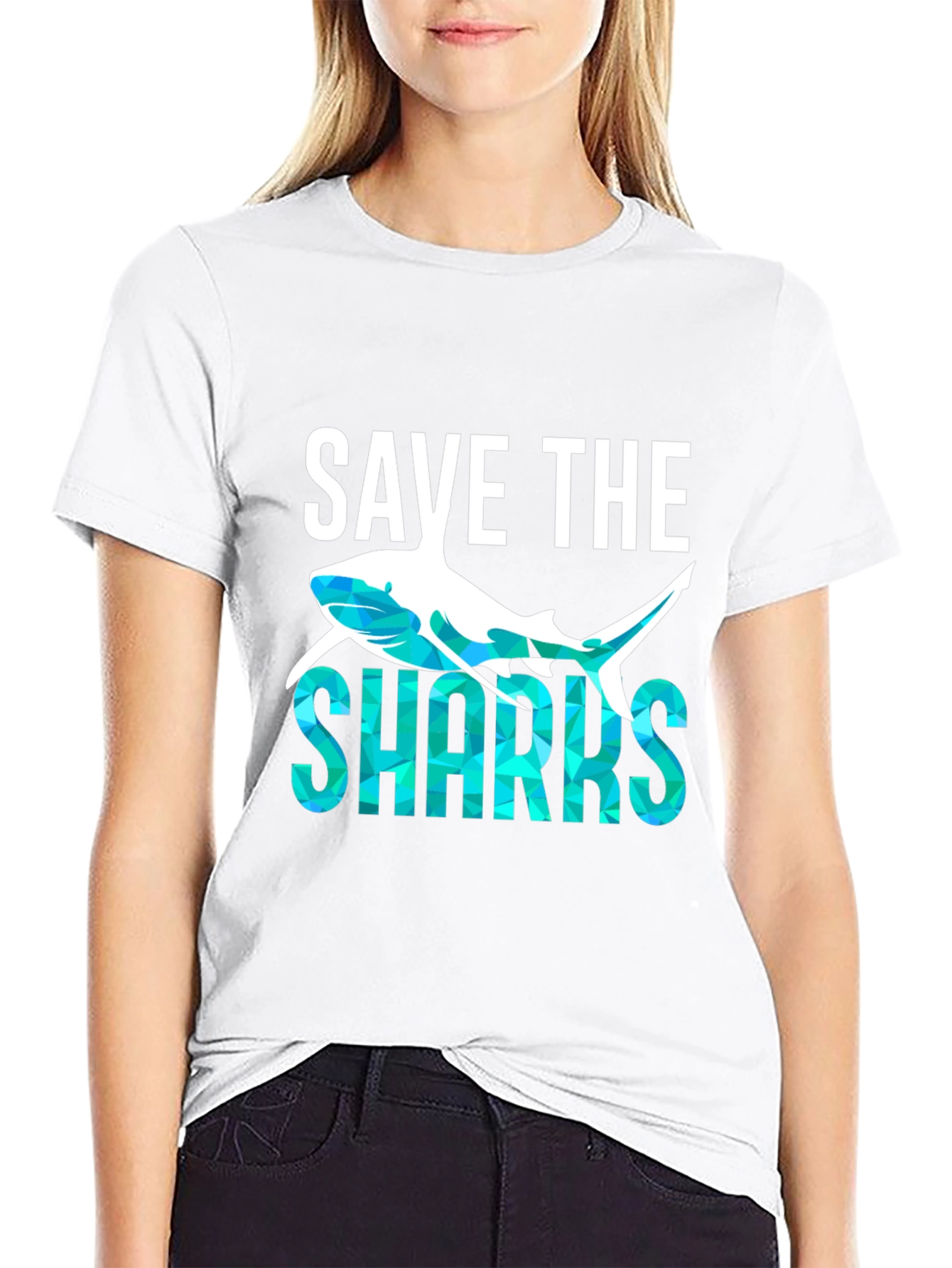 Save the Sharks Graphic T-Shirt - Black