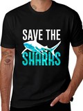 Save the Sharks Graphic T-Shirt - Black