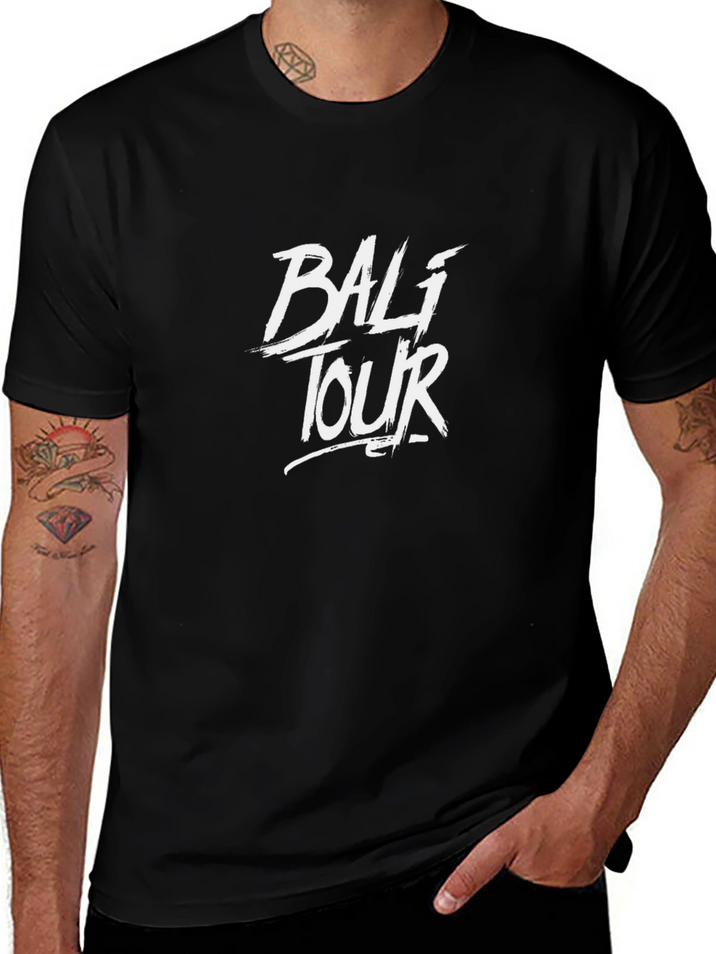 Bali Tour Black Graphic Tee Shirt
