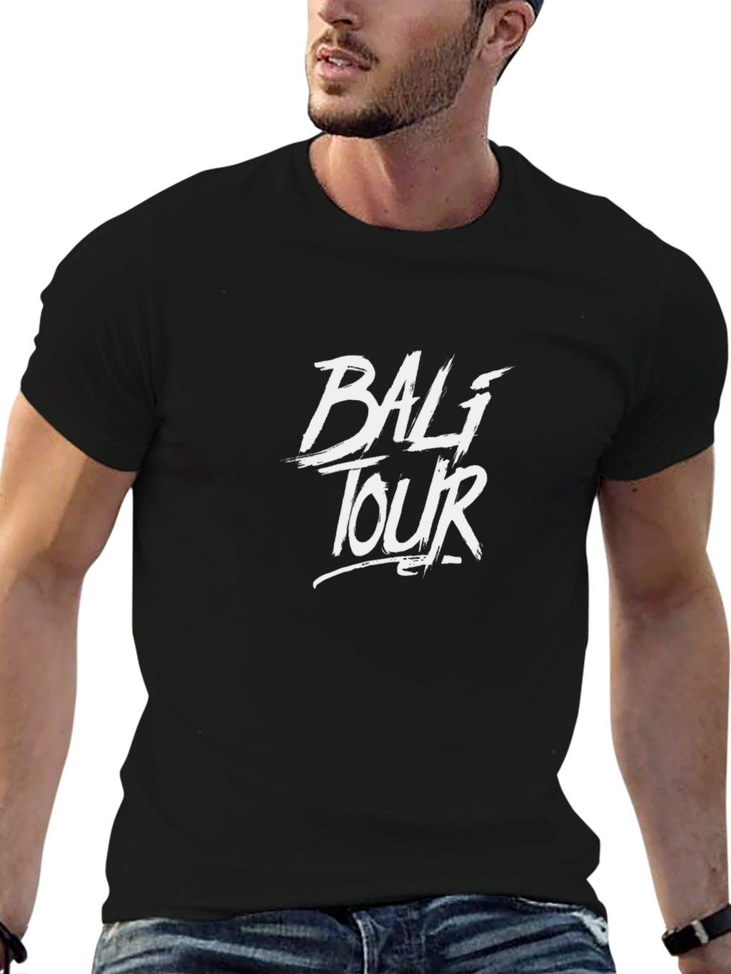 Bali Tour Black Graphic Tee Shirt