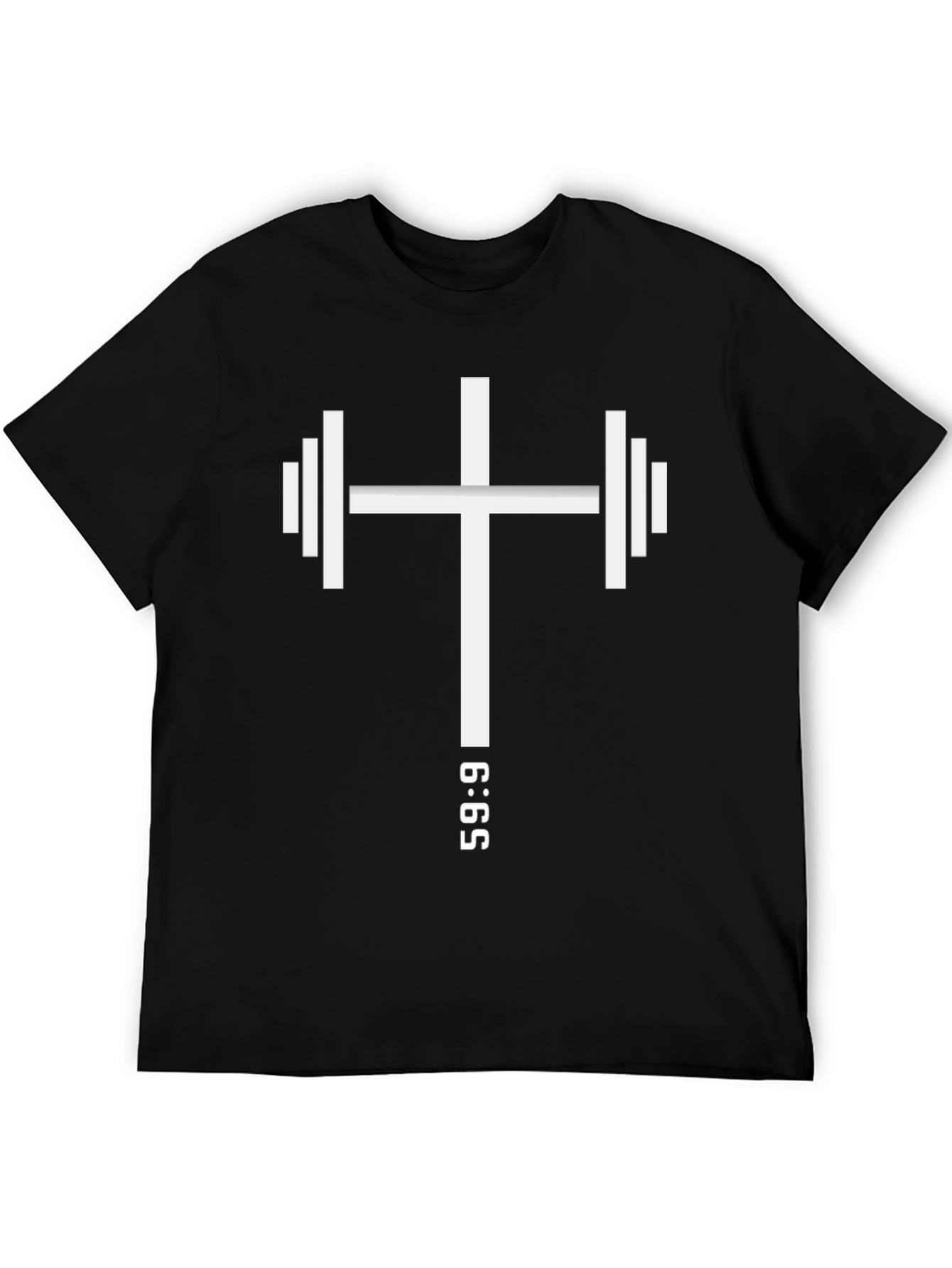 Faith Lift Black Graphic Tee - Cross & Barbell Design