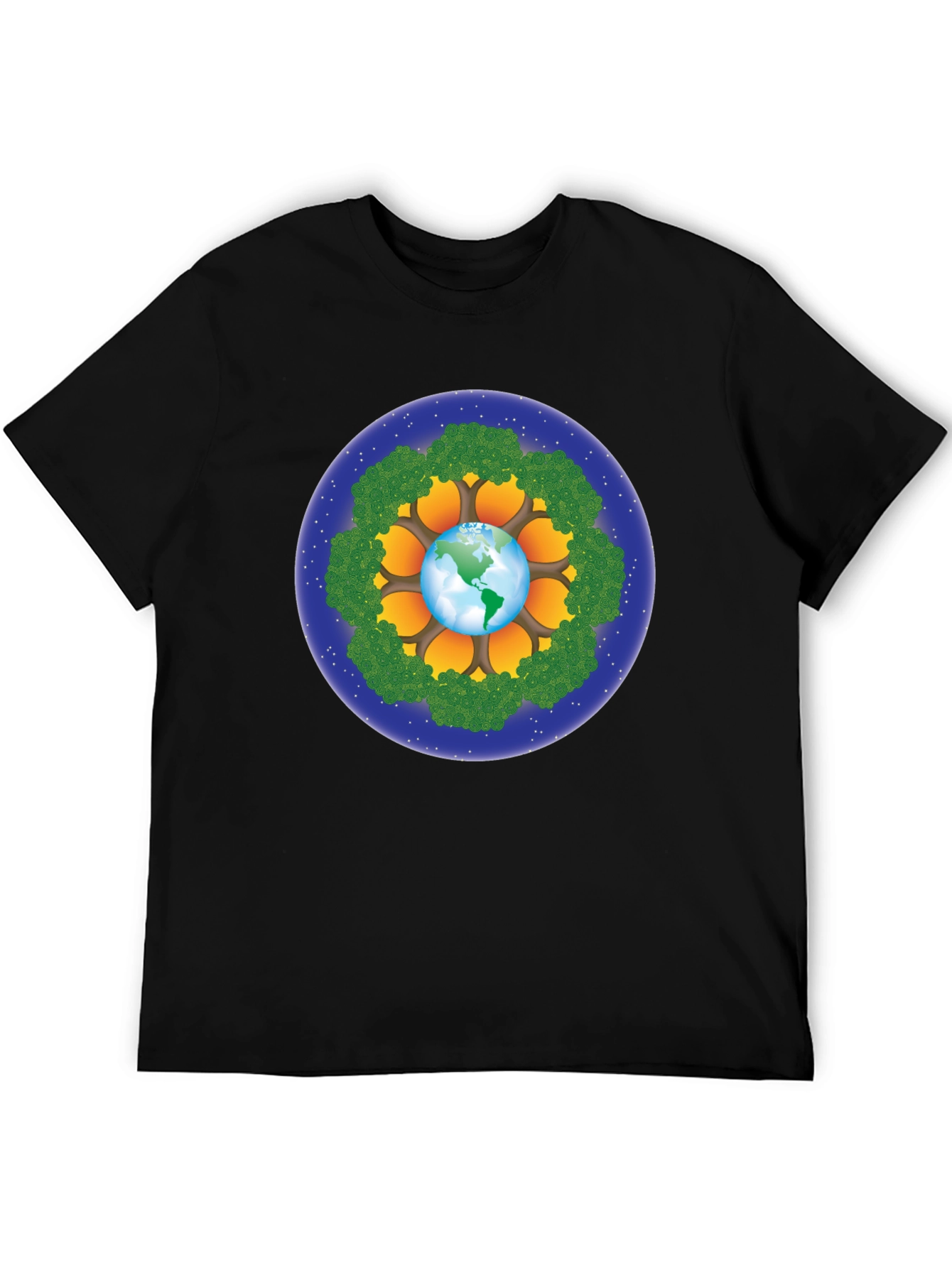 Earth & Trees Graphic Tee - Save the Planet T-Shirt