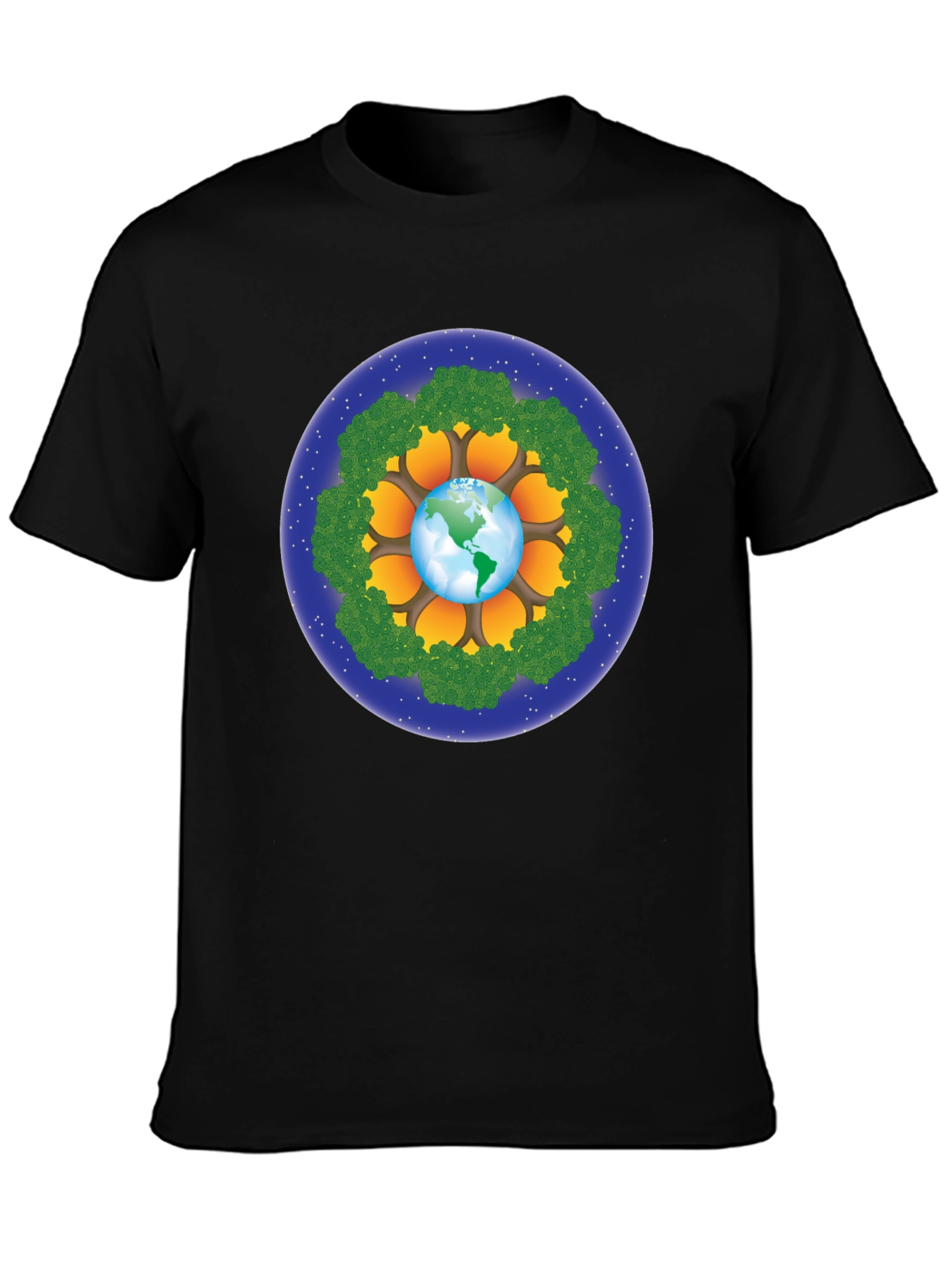 Earth & Trees Graphic Tee - Save the Planet T-Shirt