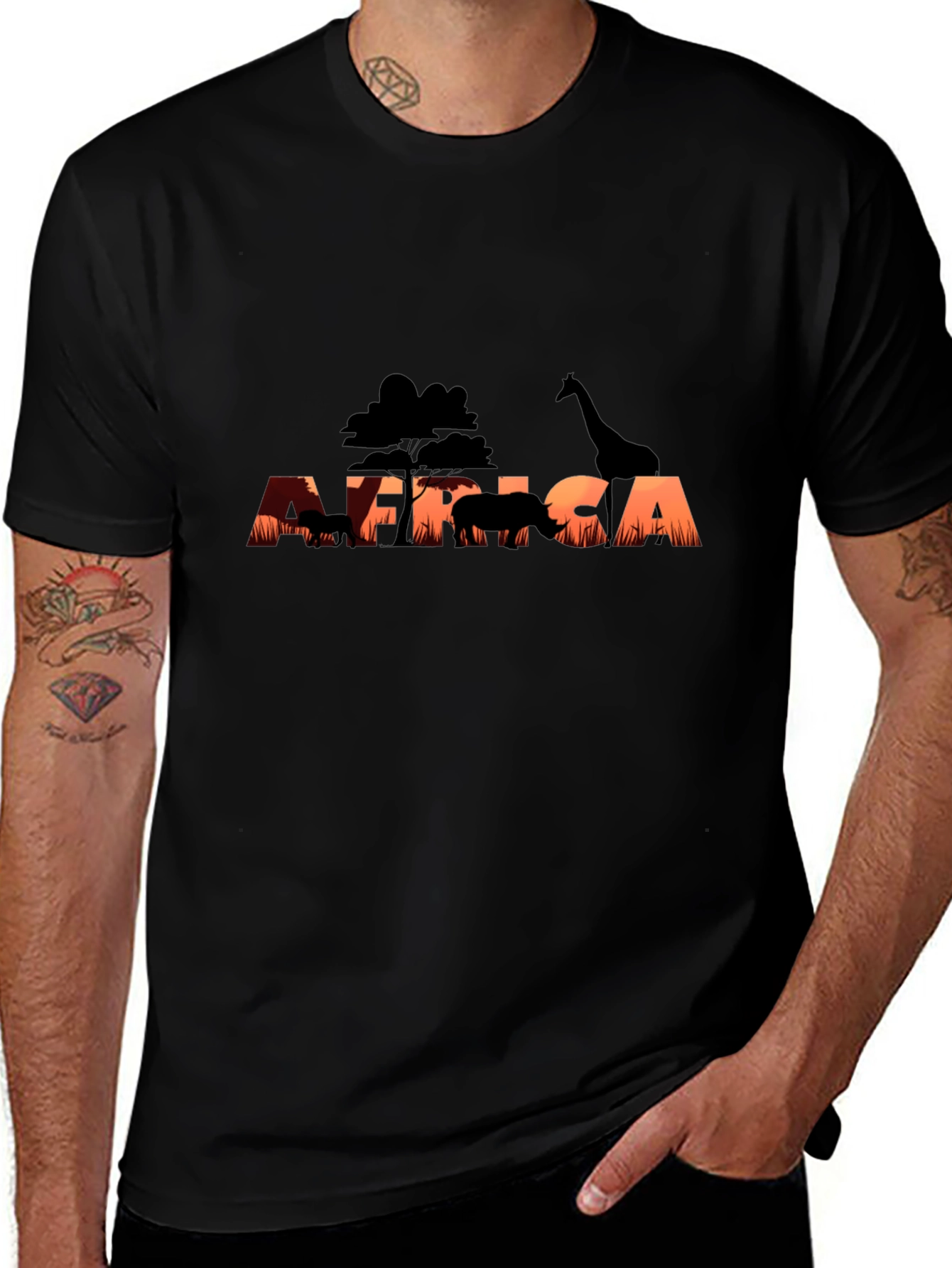 Africa Sunset Silhouette Graphic Tee