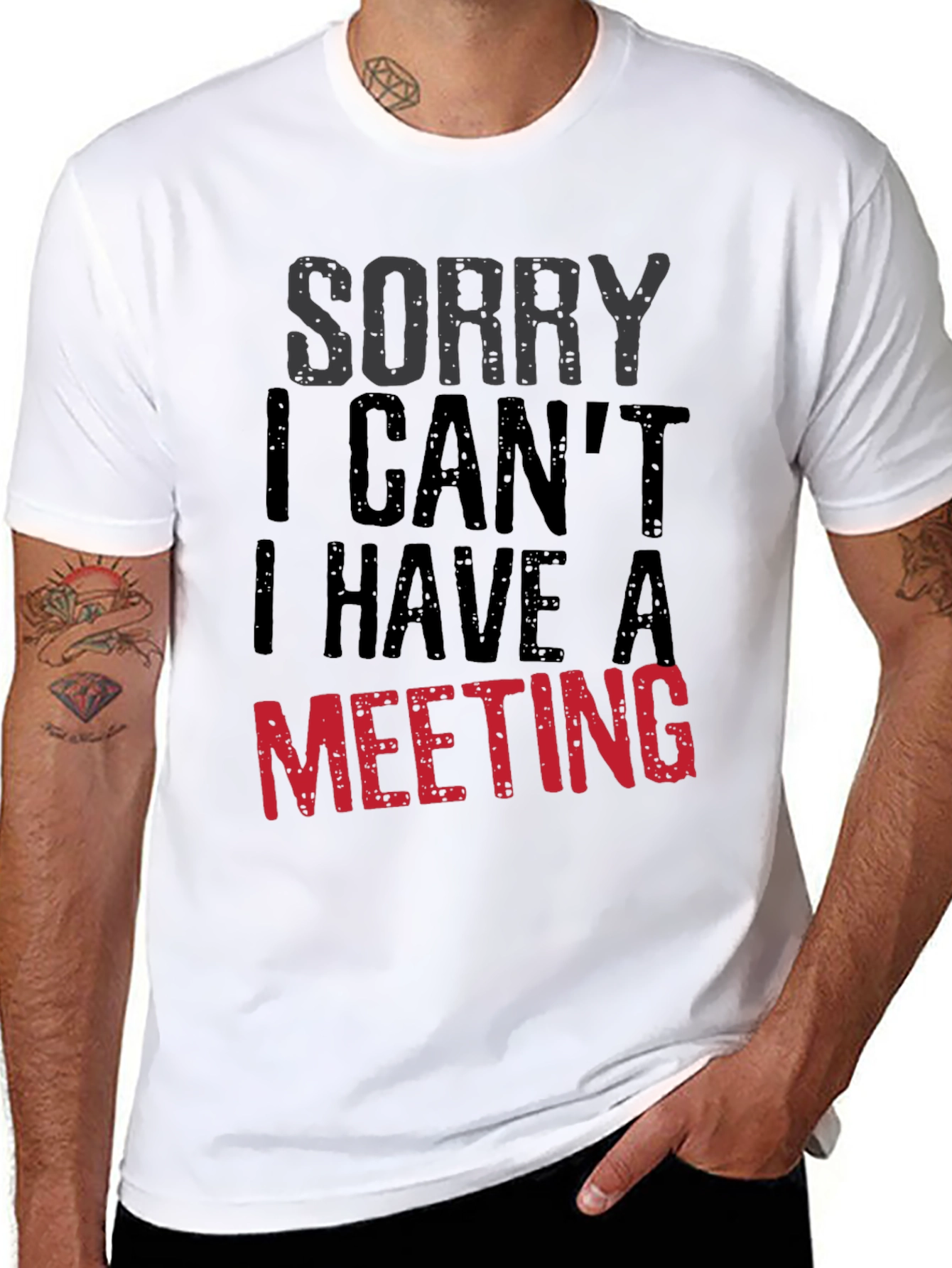 Sorry I Cant Meeting Black T-Shirt