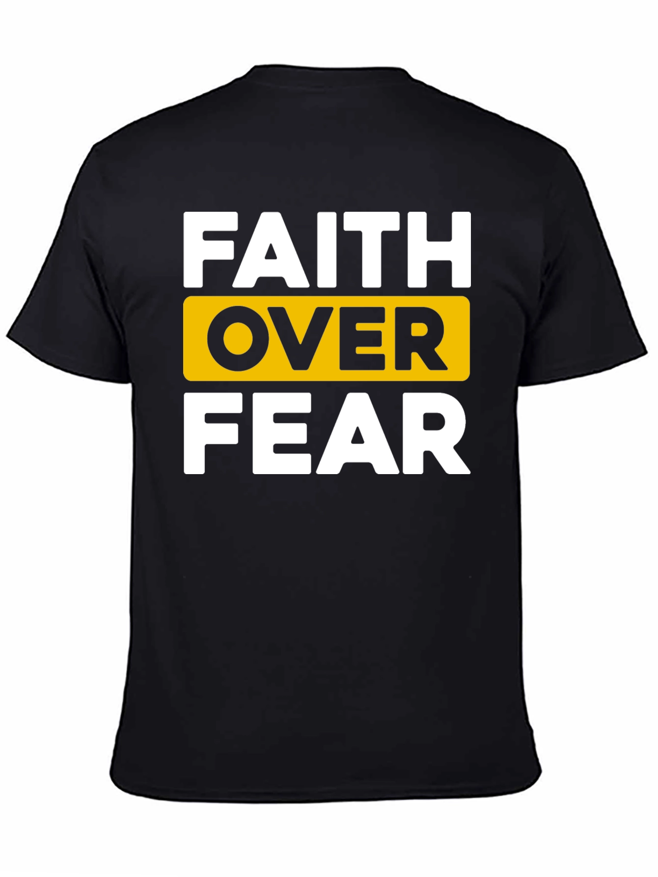 Faith Over Fear Graphic Tee - Black Cotton T-Shirt