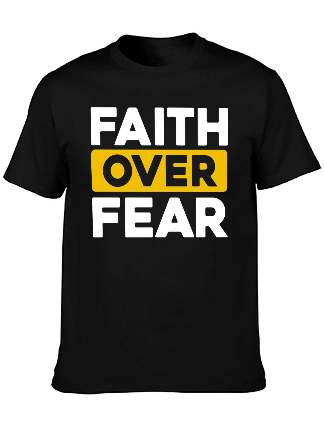 Faith Over Fear Graphic Tee - Black Cotton T-Shirt