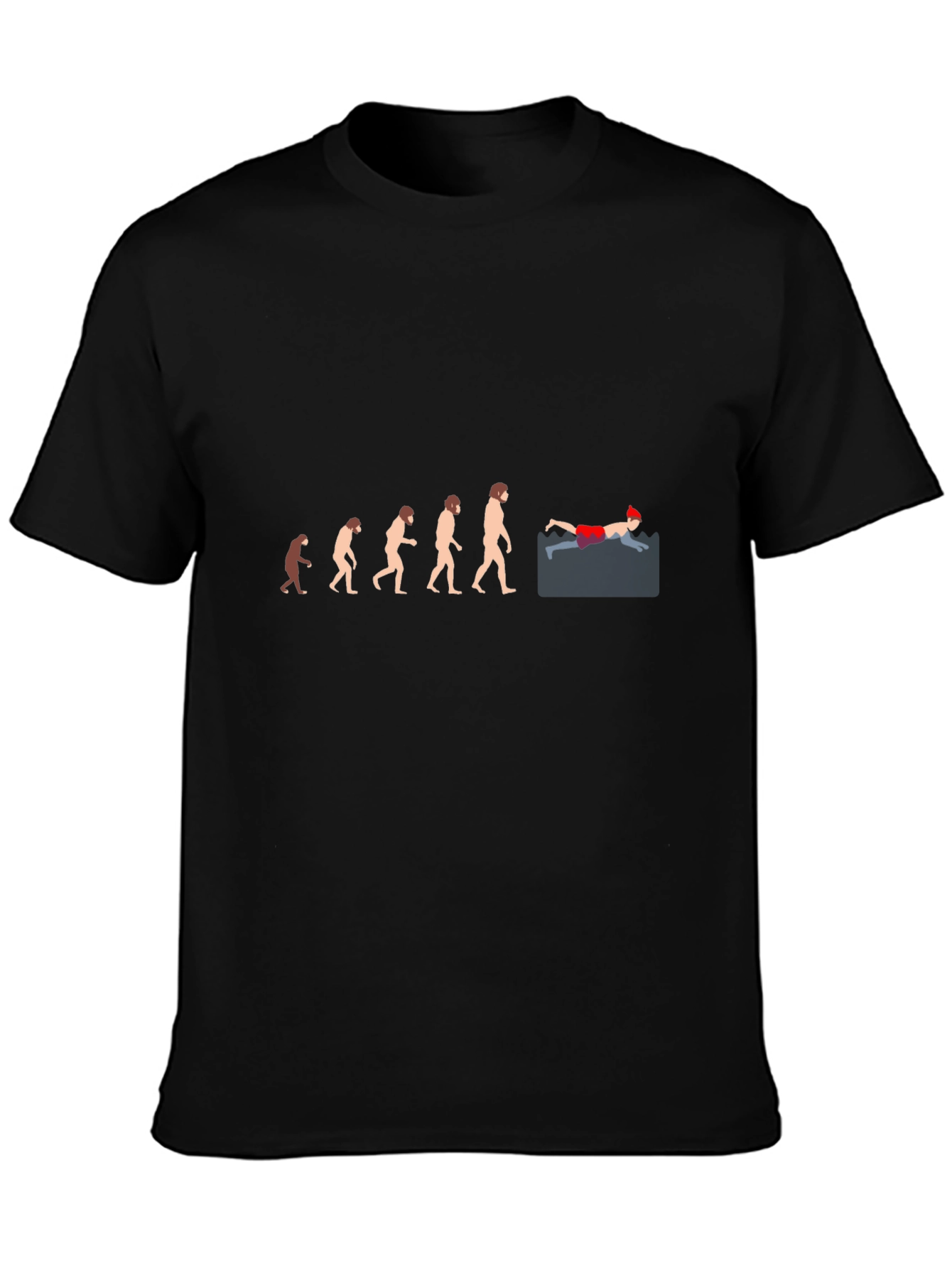 Evolution of the Swimmer T-Shirt - Black Cotton Tee