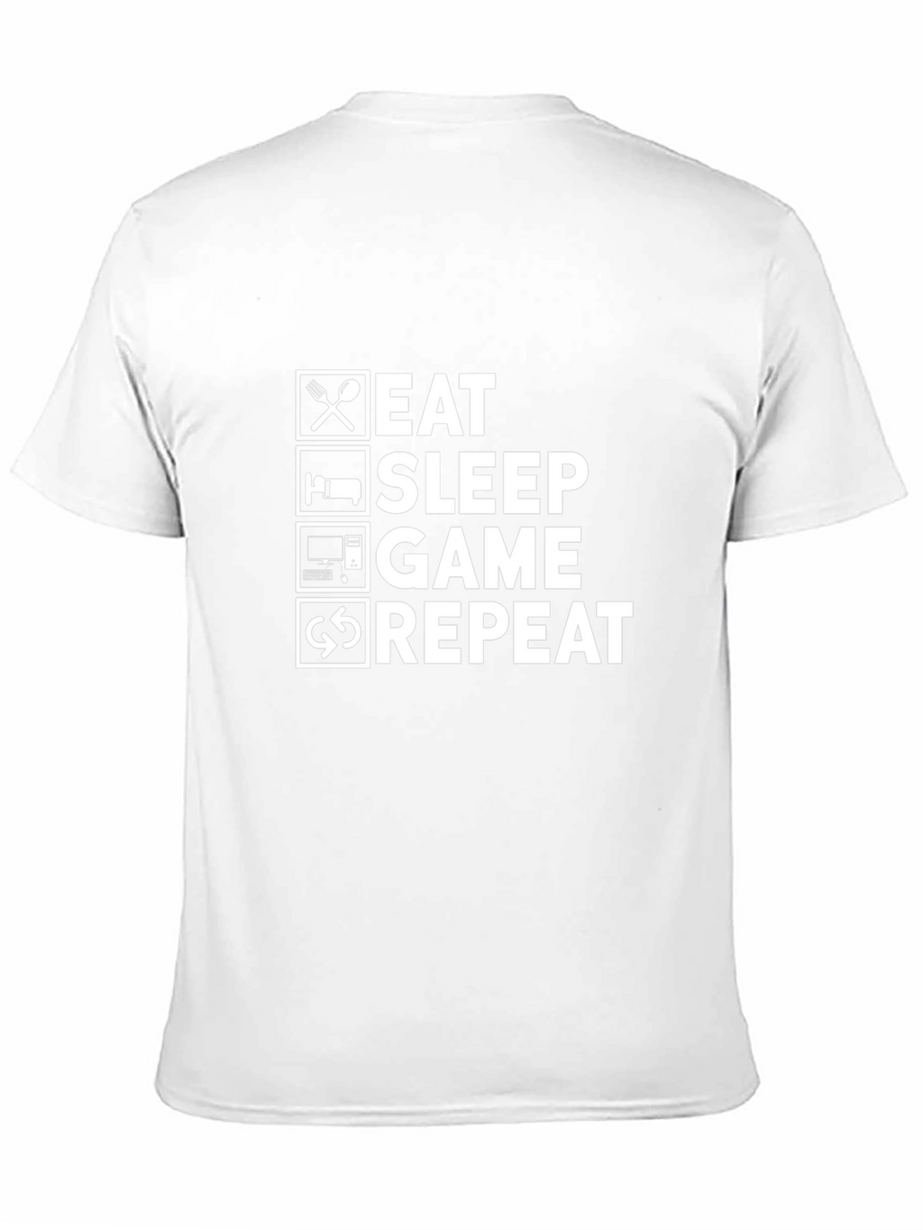 Eat Sleep Game Repeat Black Graphic T-Shirt
