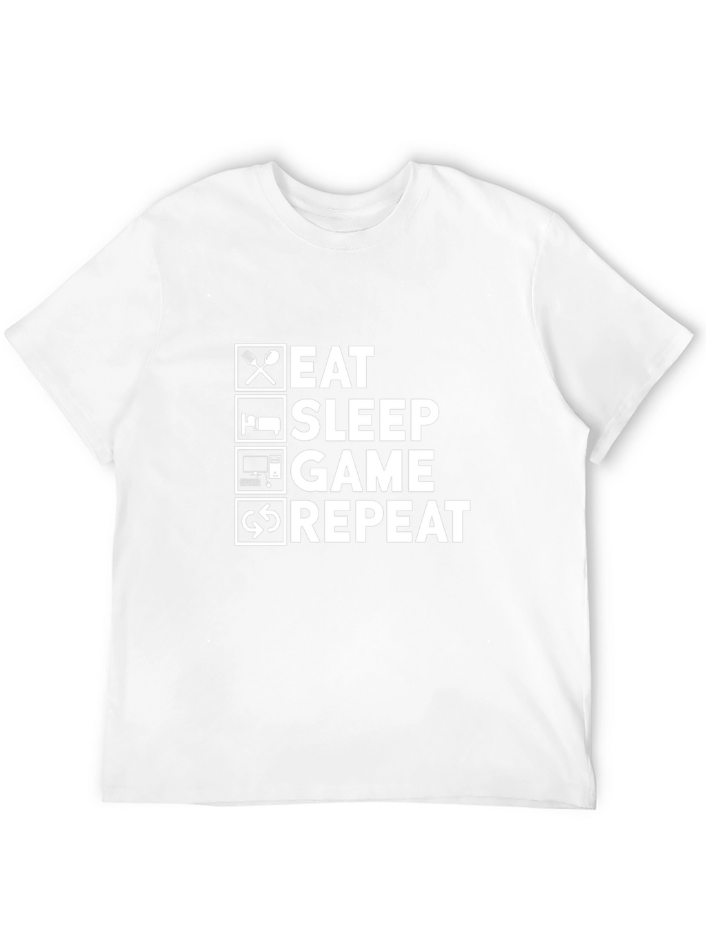 Eat Sleep Game Repeat Black Graphic T-Shirt