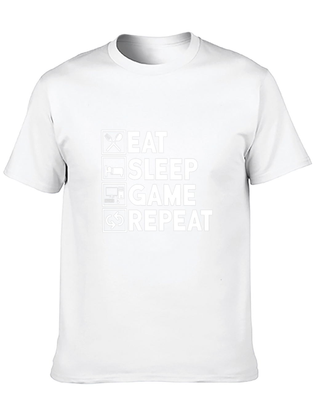 Eat Sleep Game Repeat Black Graphic T-Shirt