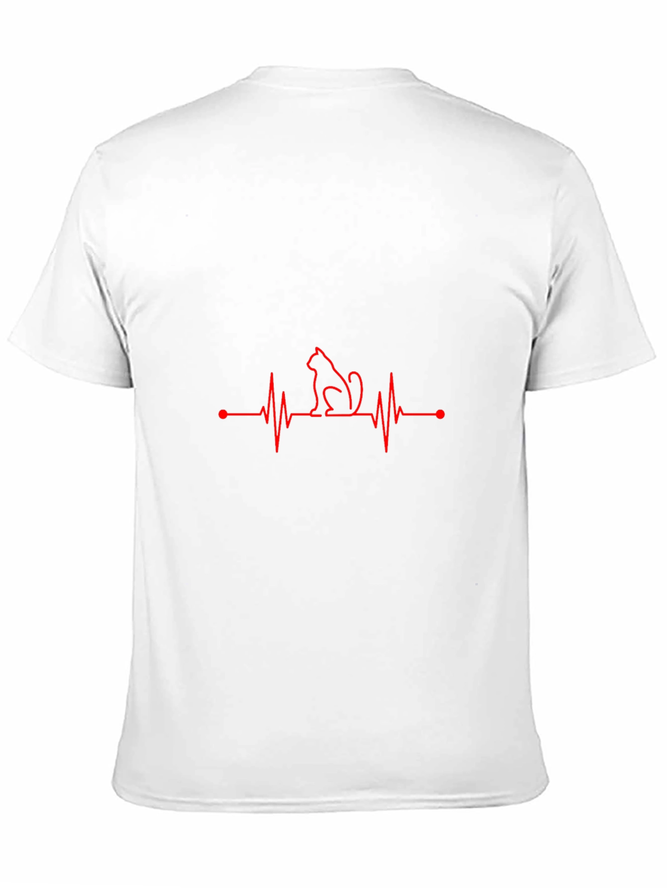 Cat Heartbeat T-Shirt - Black