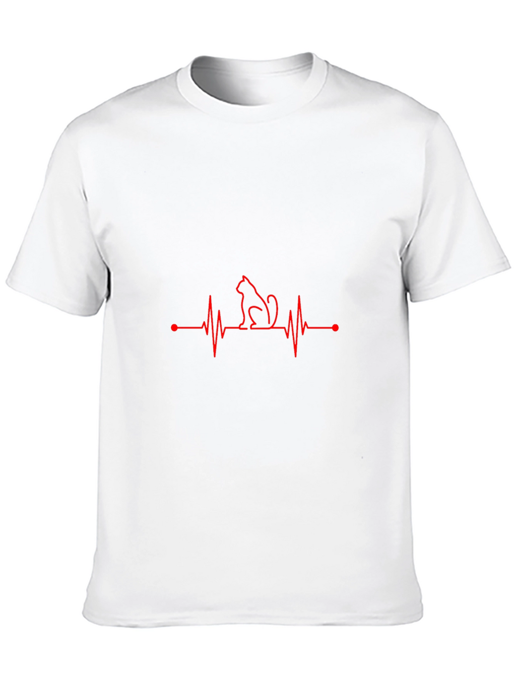 Cat Heartbeat T-Shirt - Black