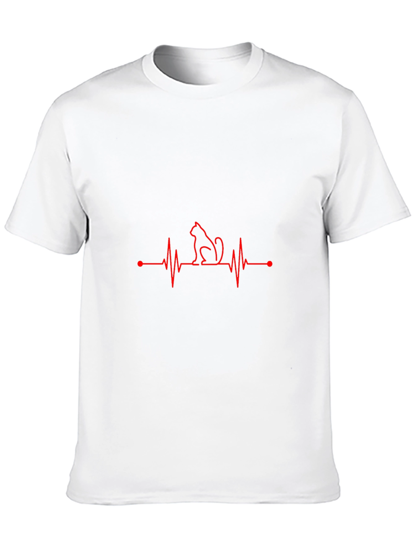 Cat Heartbeat T-Shirt - Black