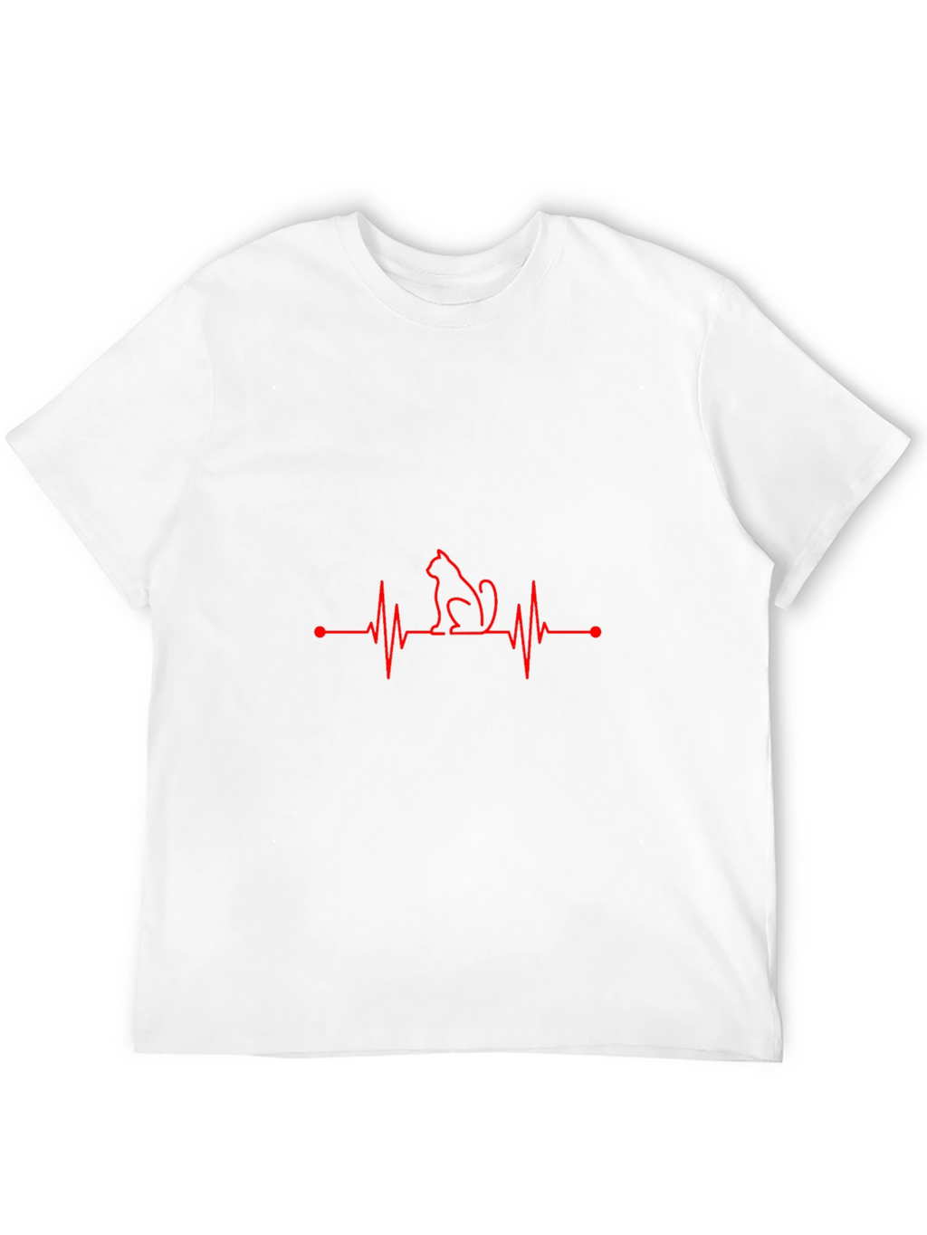 Cat Heartbeat T-Shirt - Black