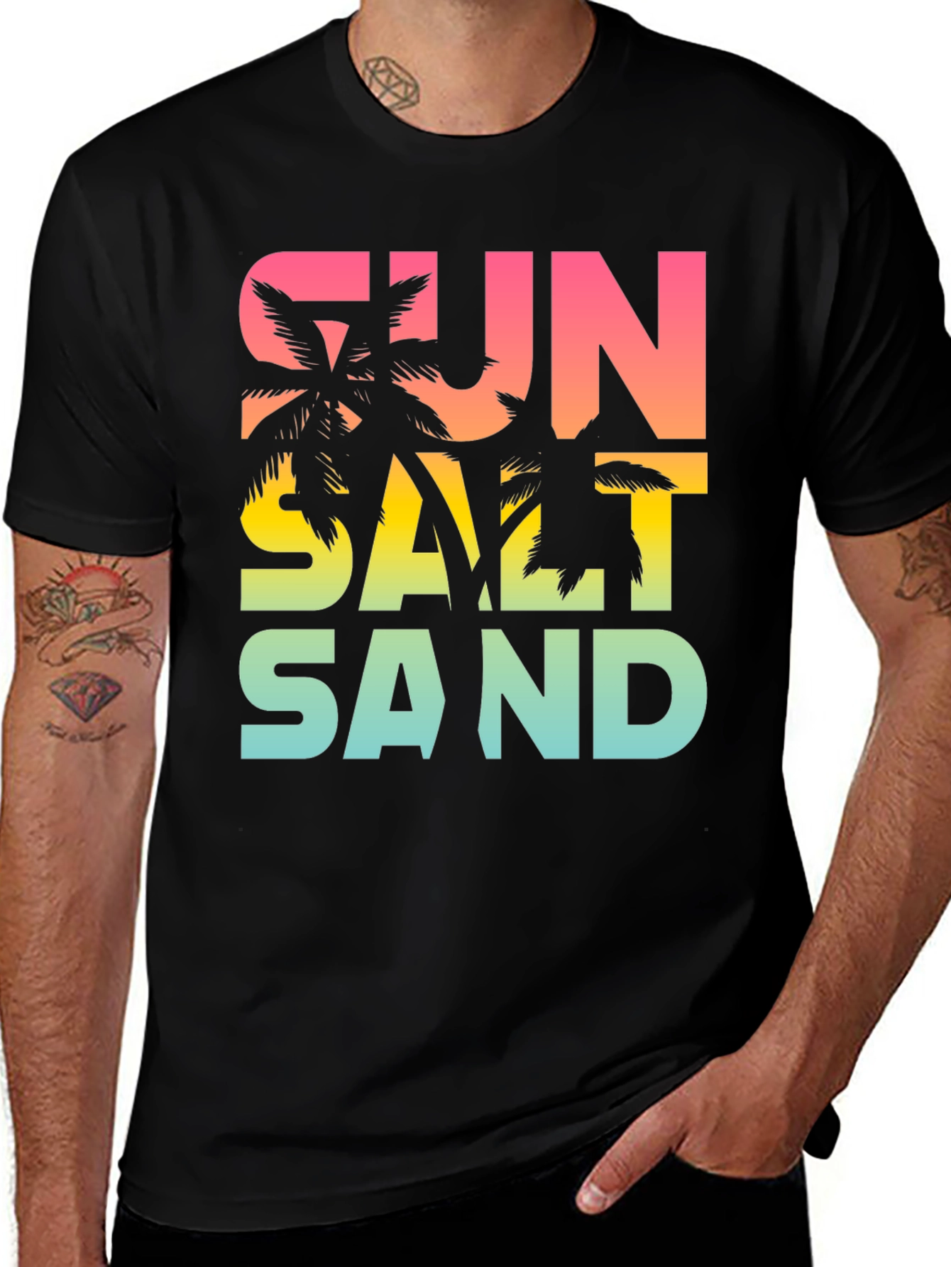 Sun Salt Sand Graphic Tee - Tropical Summer Vibes T-Shirt