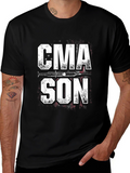 CMA SON Graphic Tee - Black Cotton Casual T-Shirt