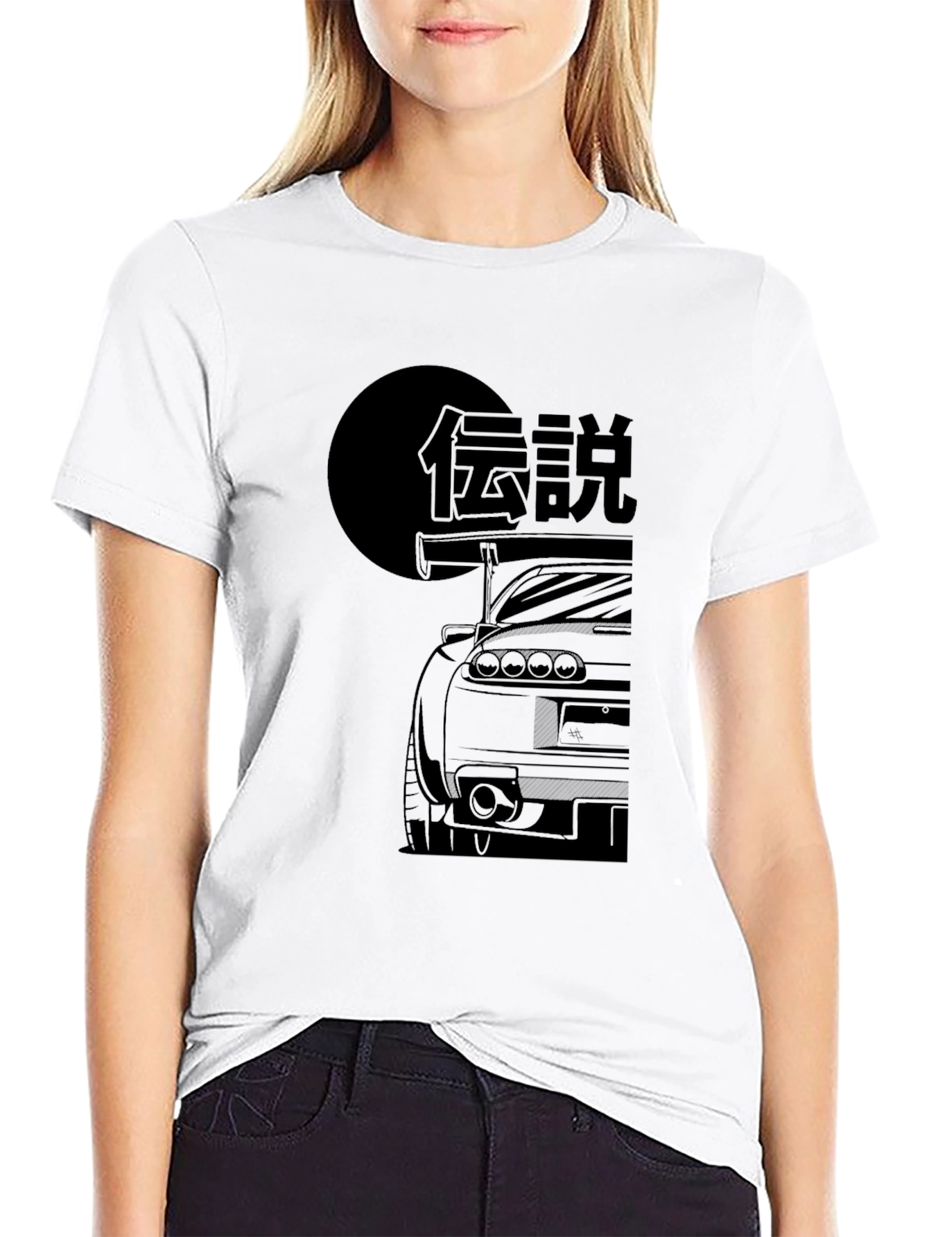 Legend Car Graphic Tee - Black Cotton