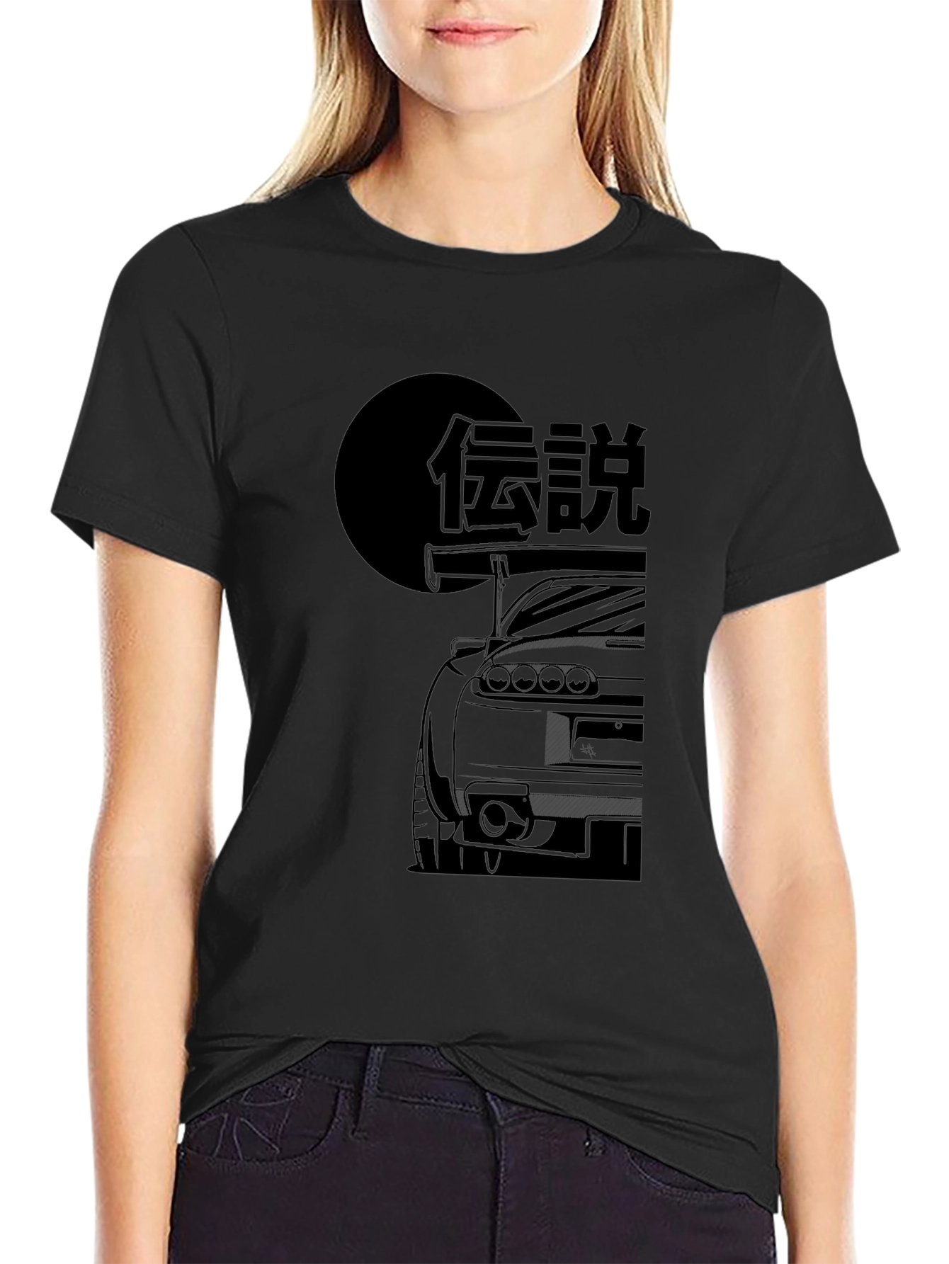 Legend Car Graphic Tee - Black Cotton