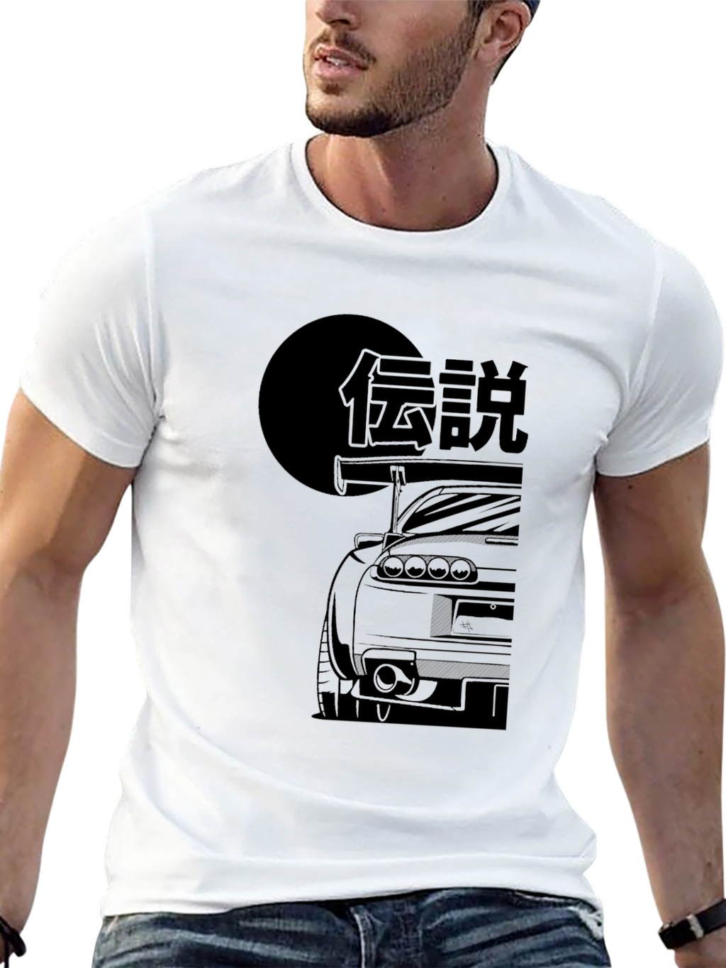 Legend Car Graphic Tee - Black Cotton