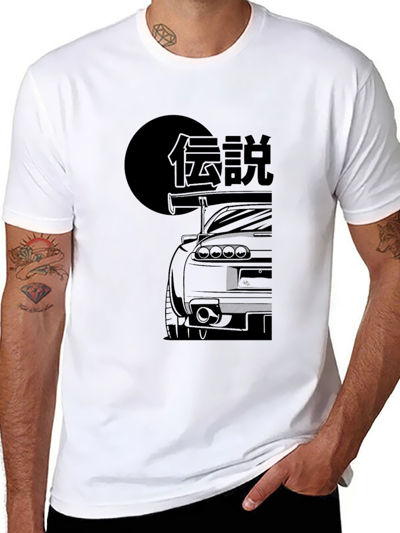 Legend Car Graphic Tee - Black Cotton