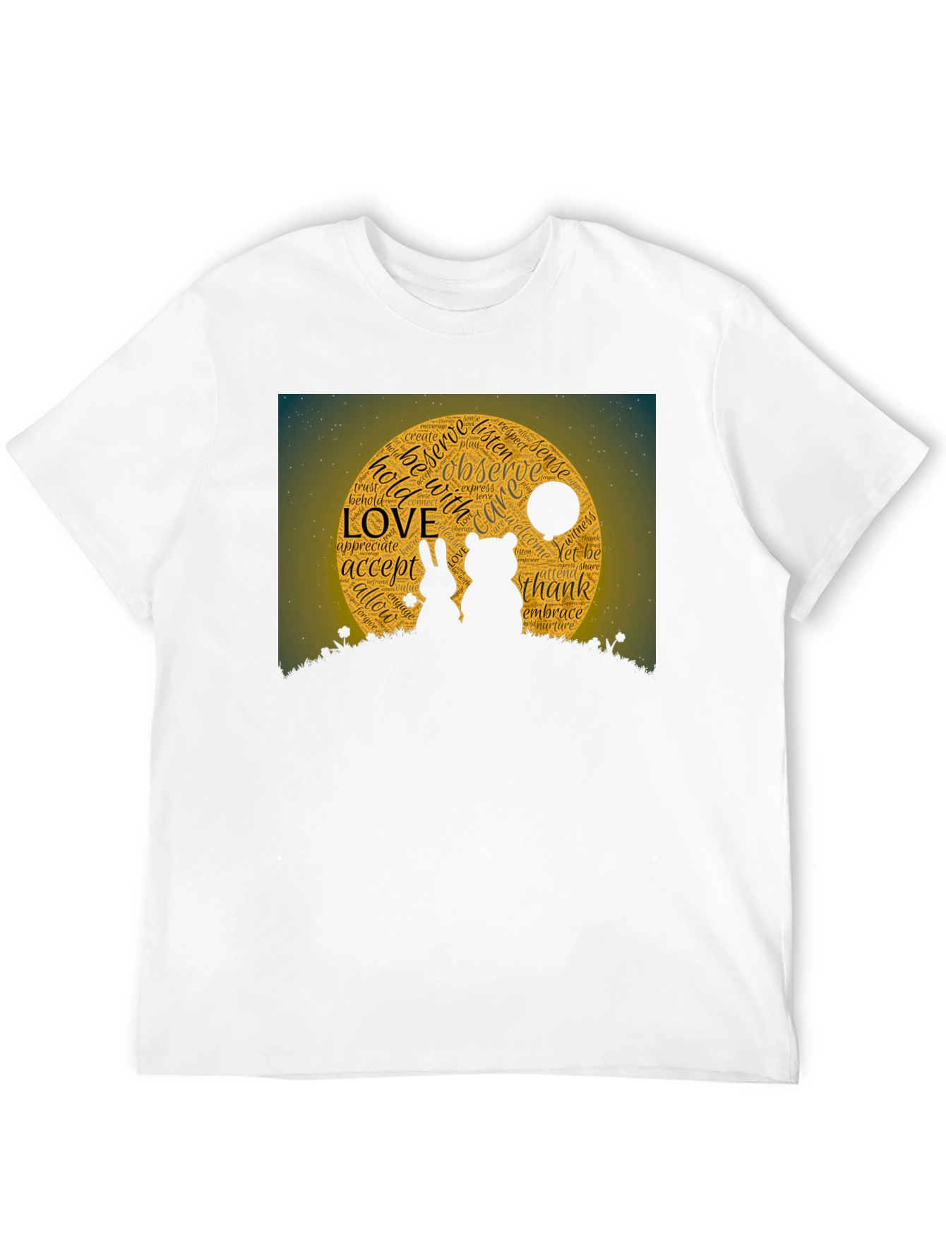 Love Word Art Black T-Shirt