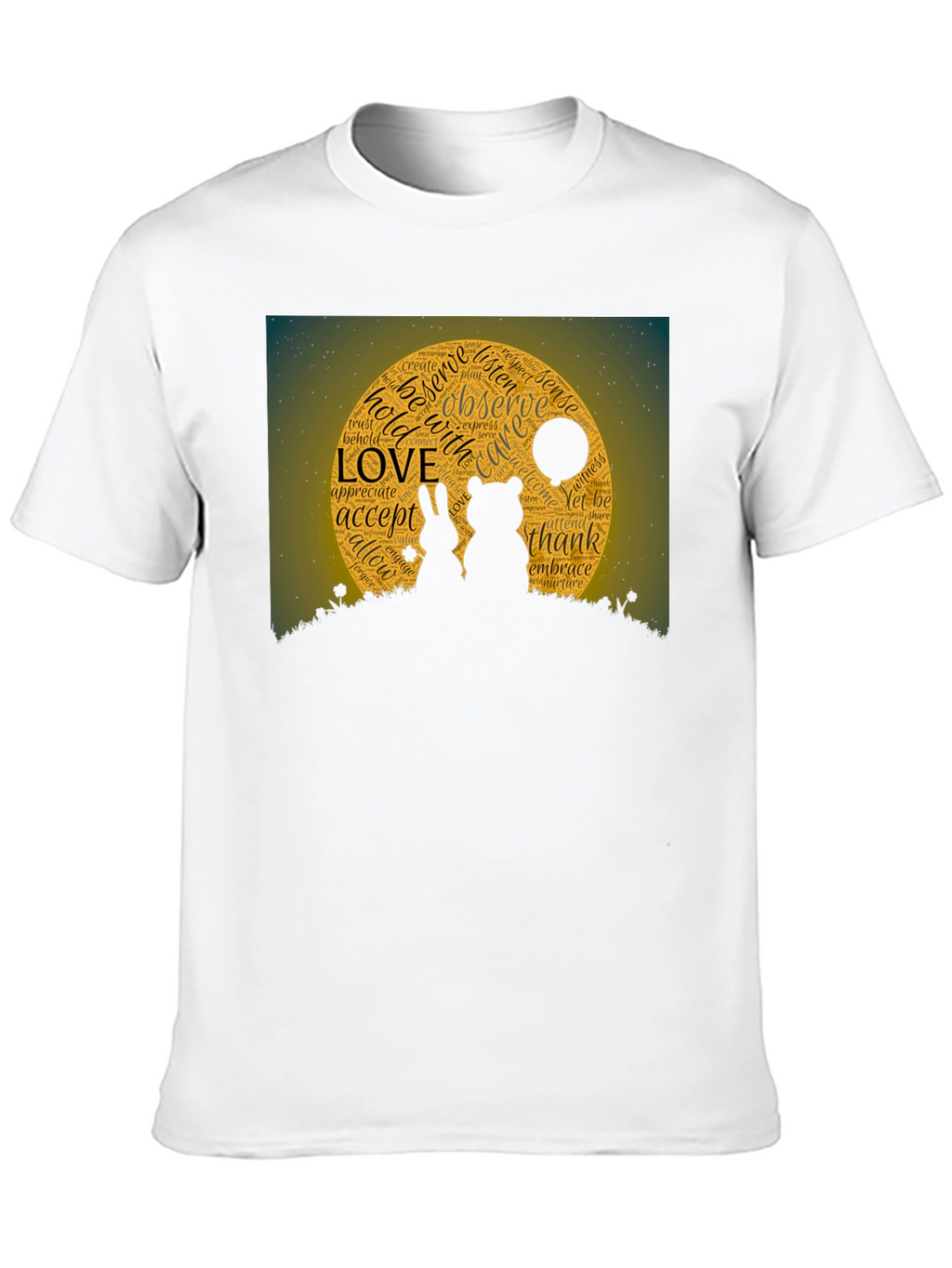 Love Word Art Black T-Shirt
