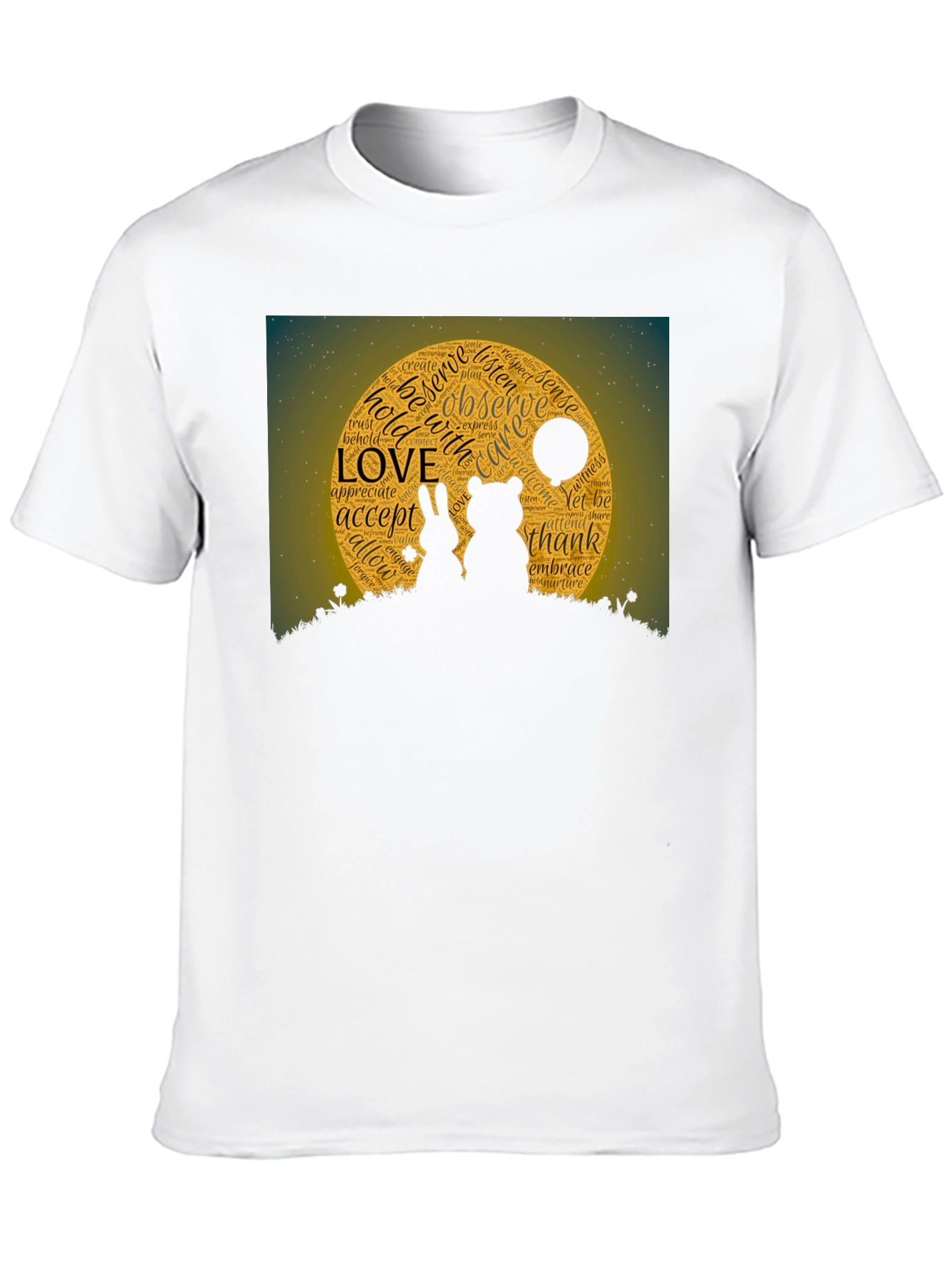 Love Word Art Black T-Shirt