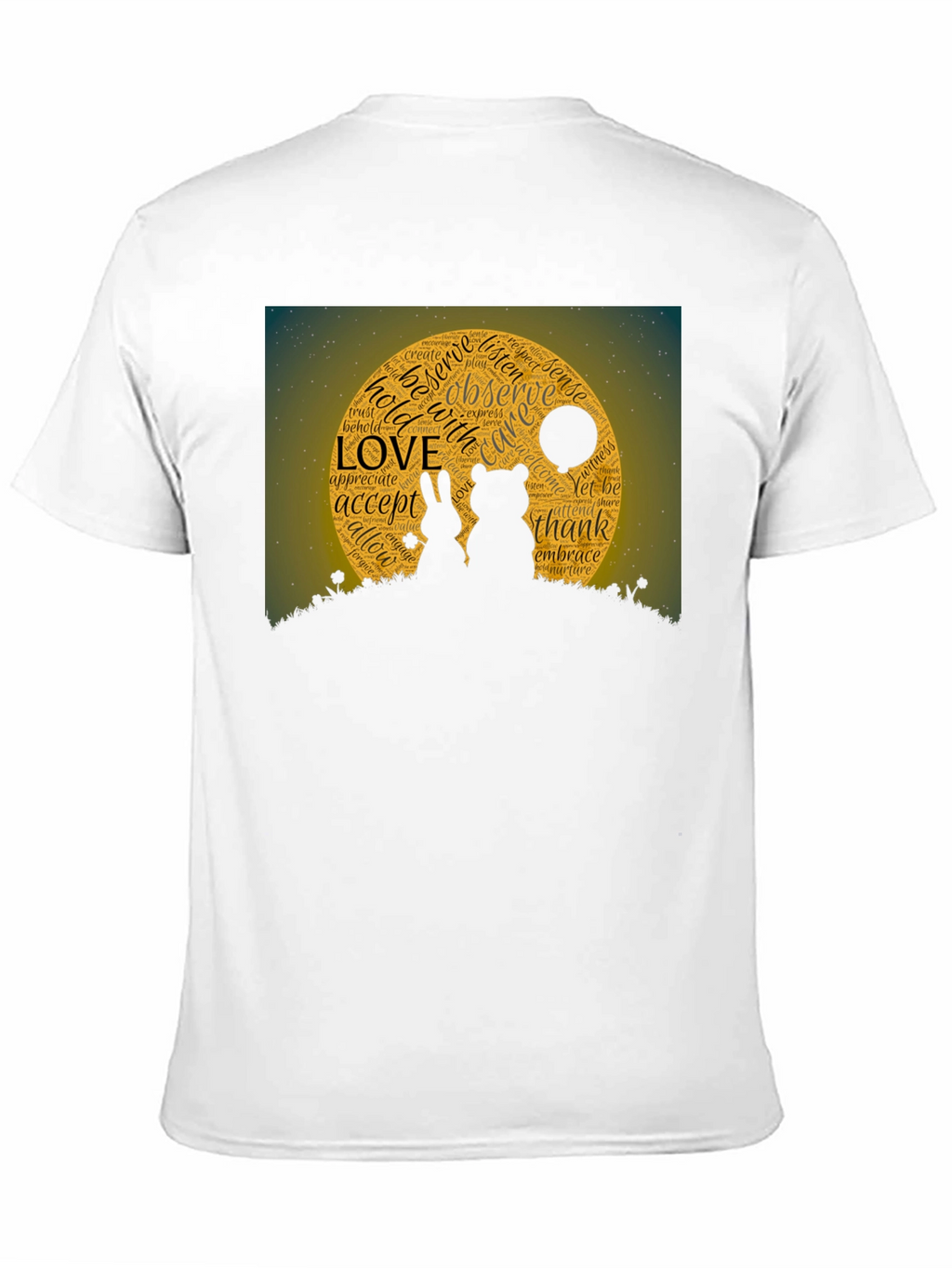 Love Word Art Black T-Shirt