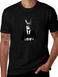 Black T-Shirt with Donkey Suit Graphic