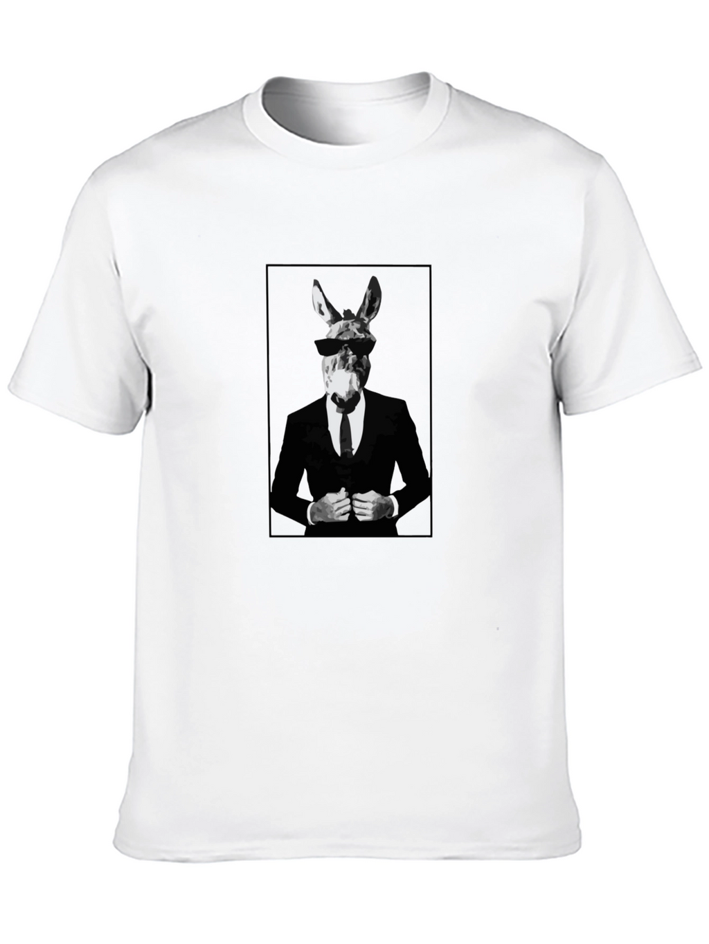 Black T-Shirt with Donkey Suit Graphic