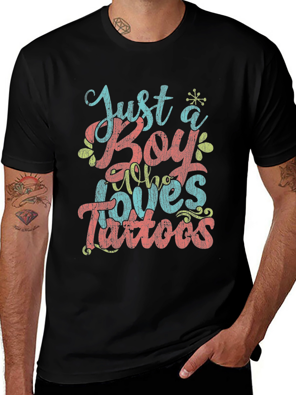 Just a Boy Who Loves Tattoos Graphic Tee