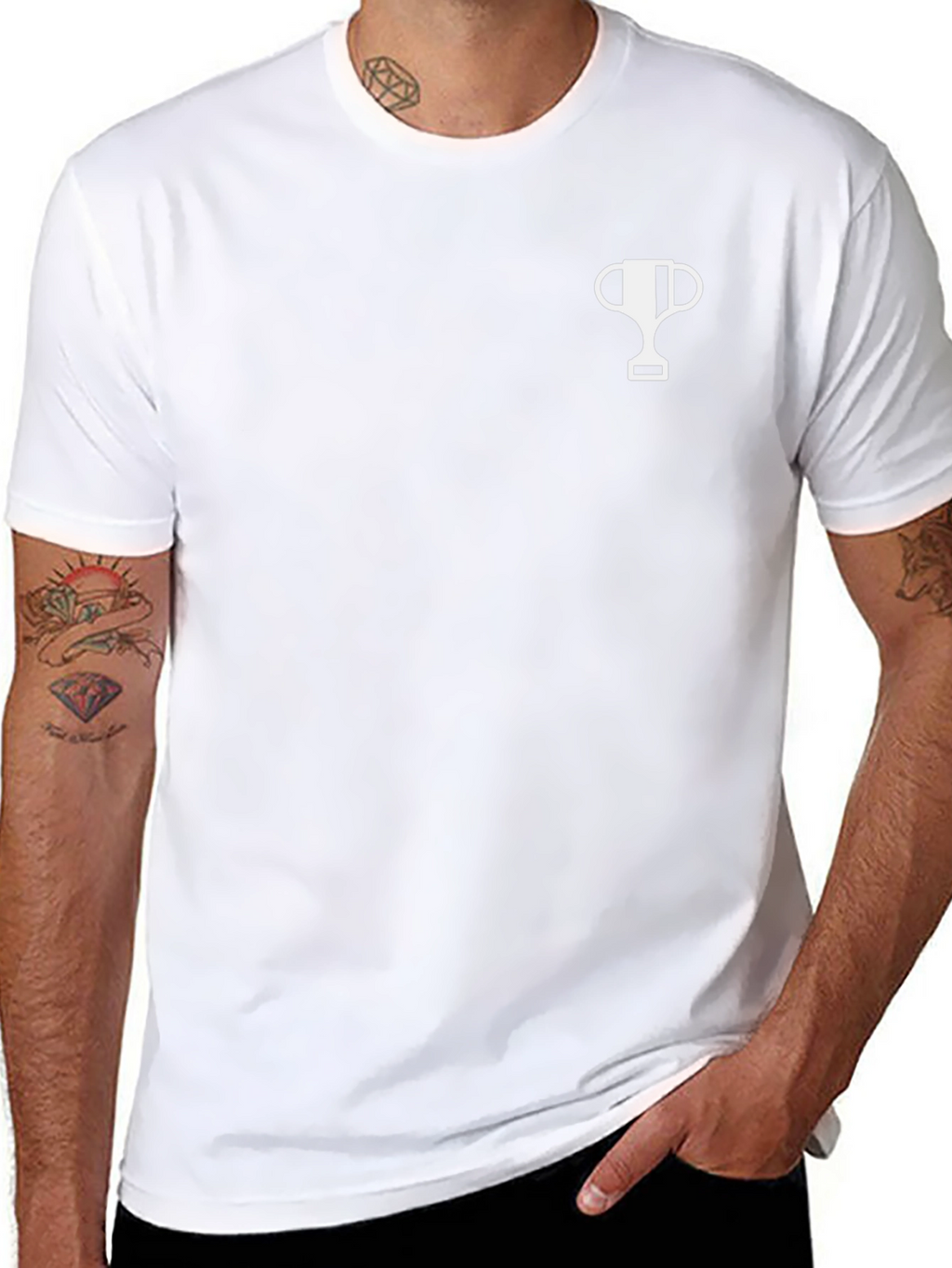 Mens Black T-Shirt with Trophy Graphic