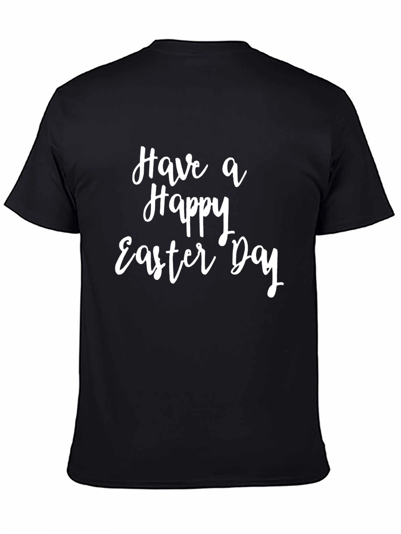 Happy Easter Day Graphic Tee - Black Cotton T-Shirt