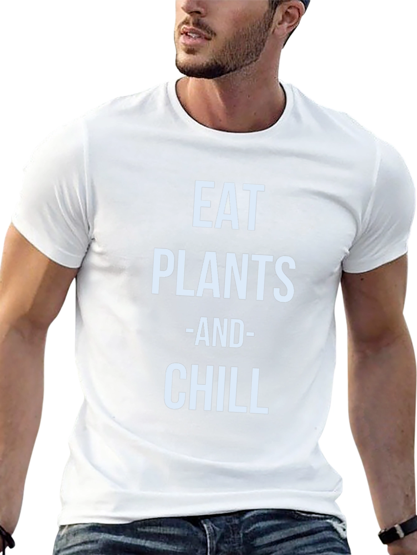Eat Plants and Chill T-Shirt - Vegan Lifestyle Tee