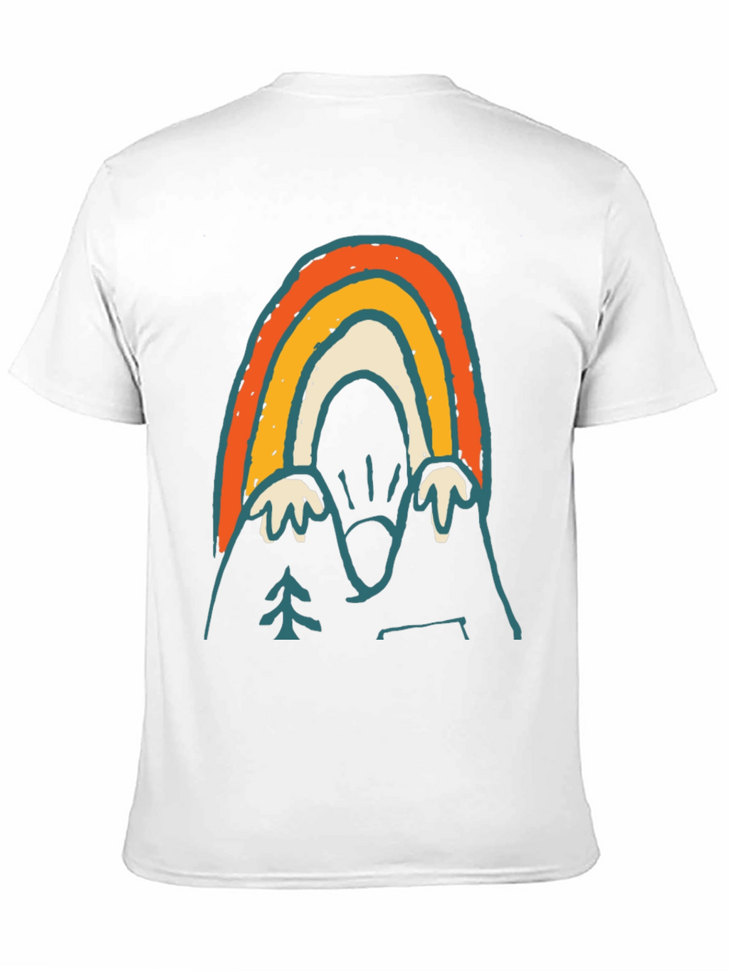 Retro Mountain Rainbow Graphic Tee - Black