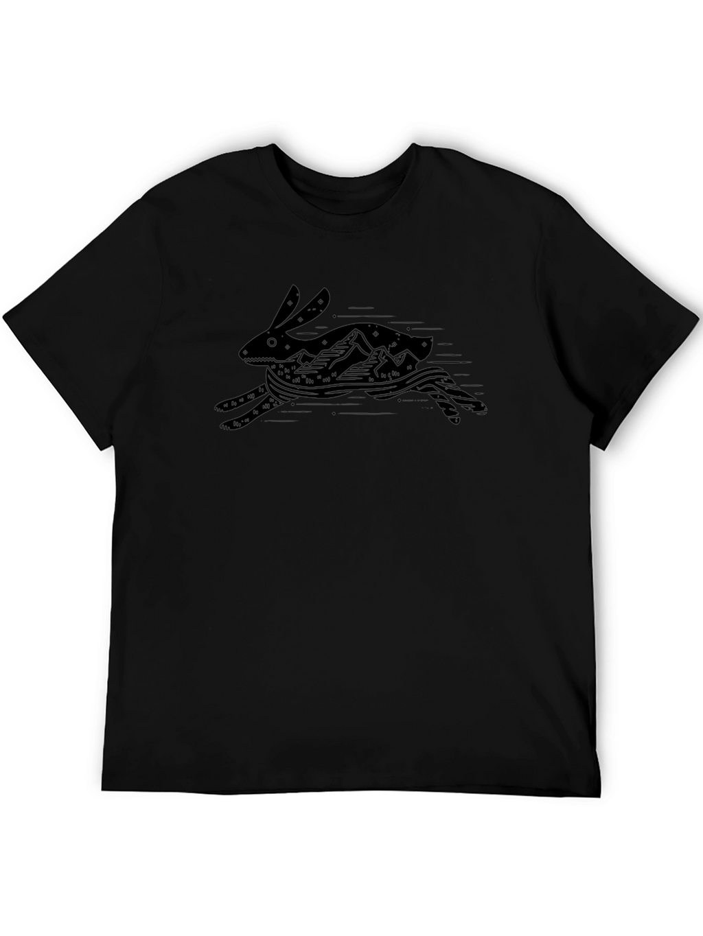 Black Graphic Tee - Running Rabbit Mountain Design