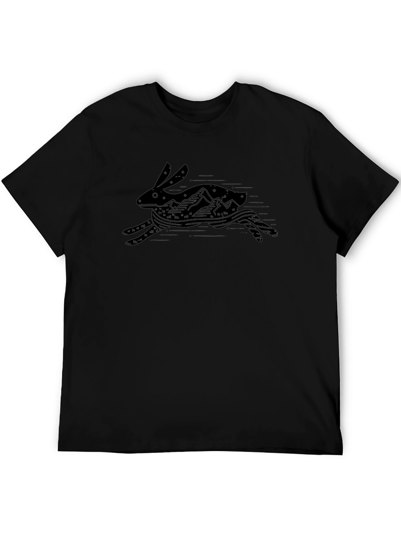Black Graphic Tee - Running Rabbit Mountain Design