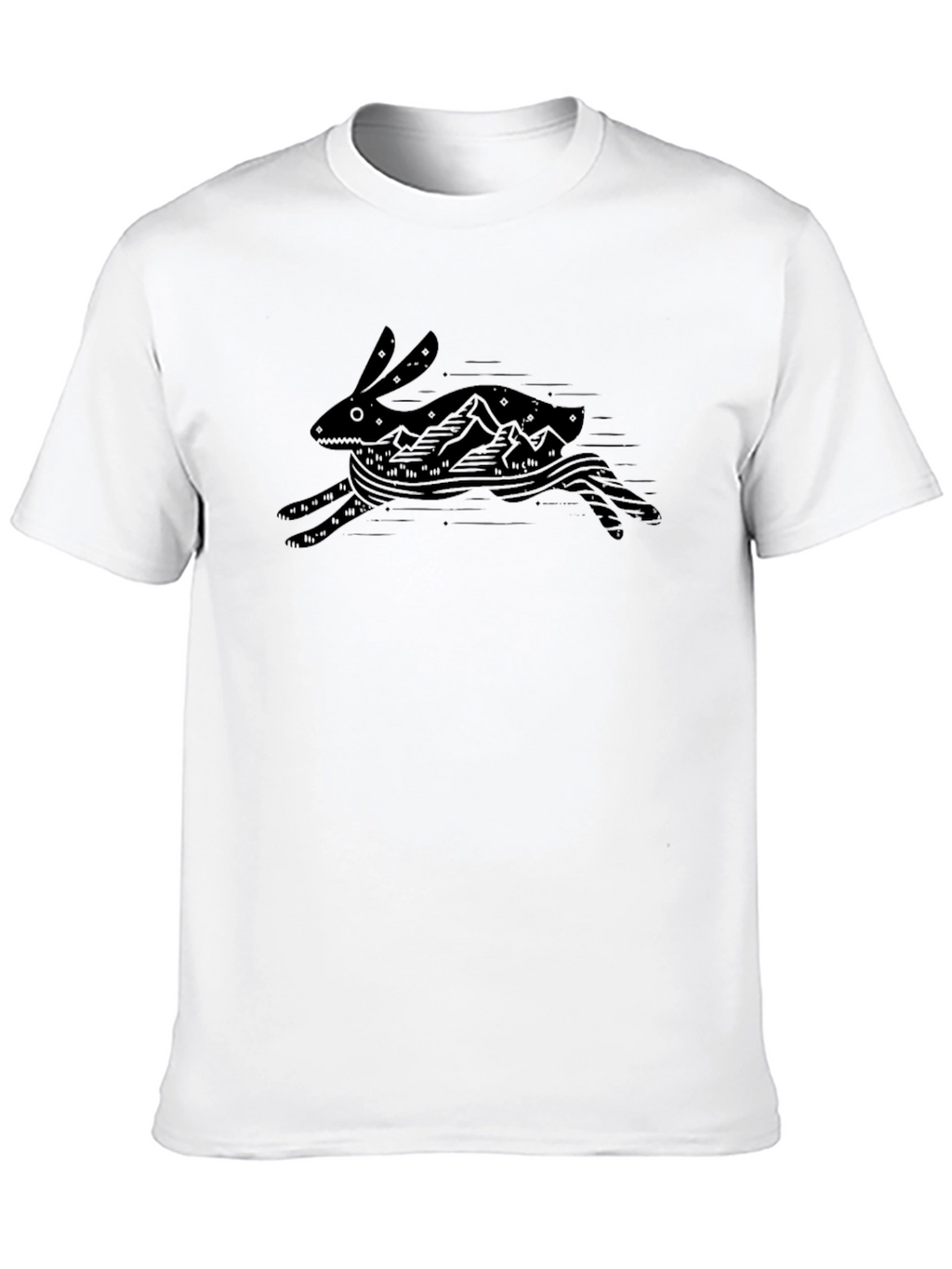 Black Graphic Tee - Running Rabbit Mountain Design