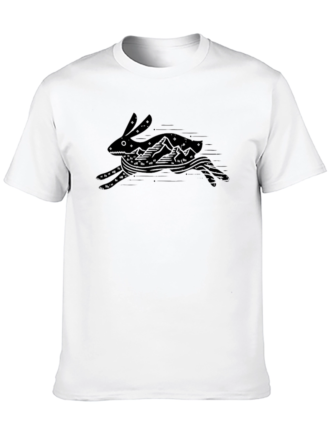 Black Graphic Tee - Running Rabbit Mountain Design