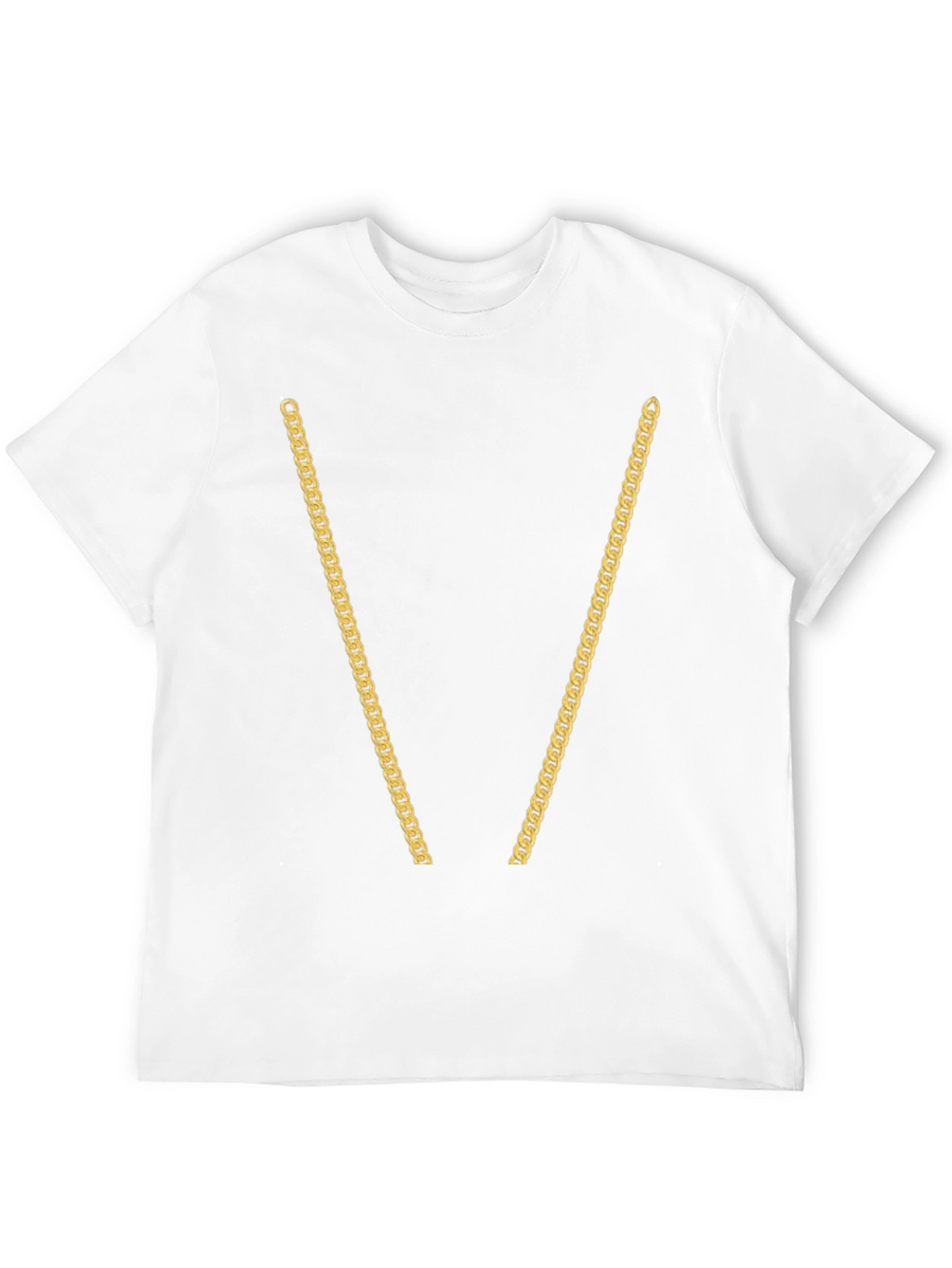 Gold Chain Print Black T-Shirt