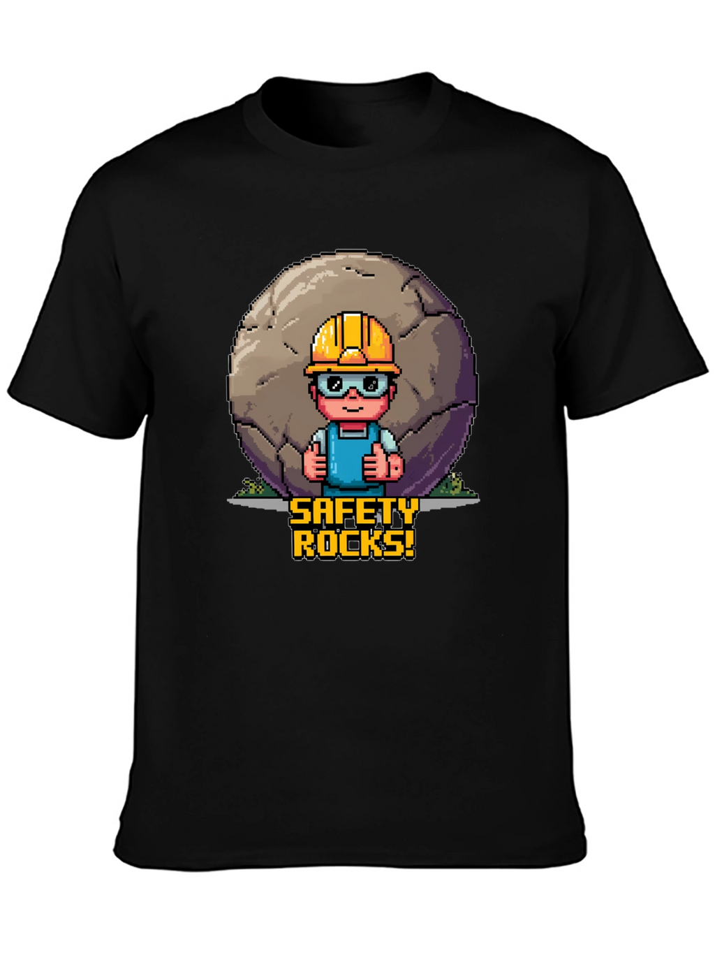 Safety Rocks T-Shirt - Pixel Art Graphic Tee