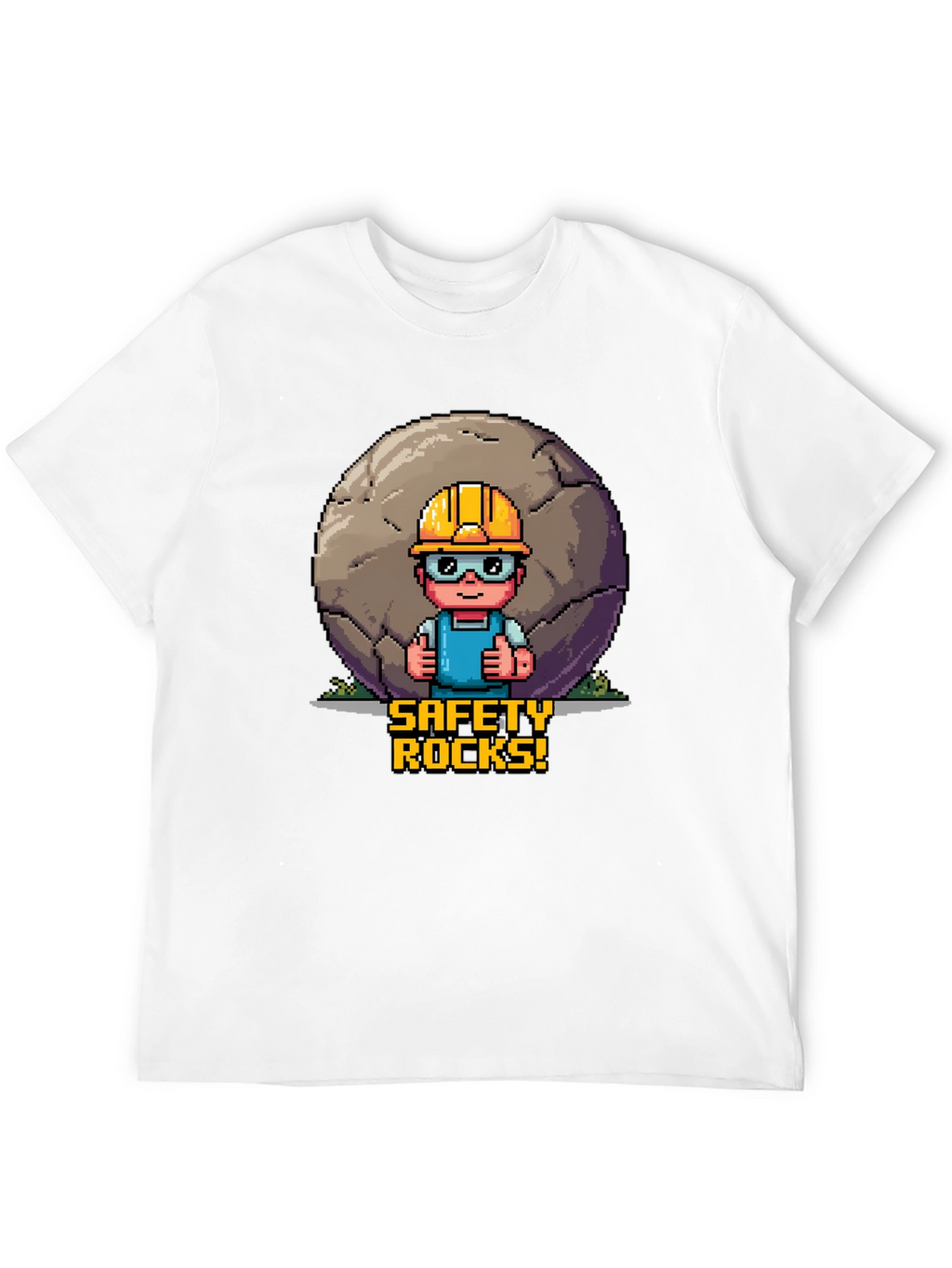 Safety Rocks T-Shirt - Pixel Art Graphic Tee
