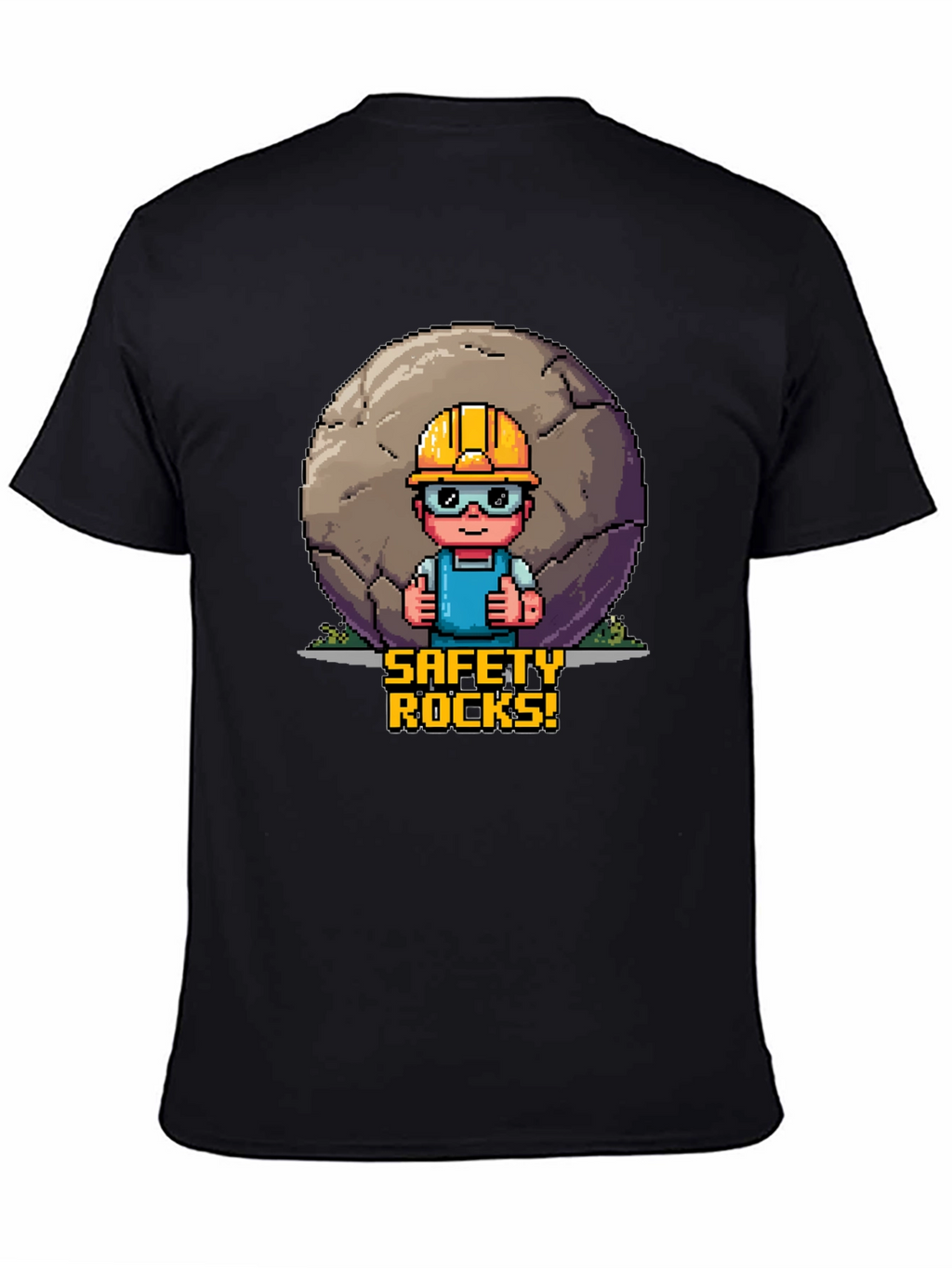 Safety Rocks T-Shirt - Pixel Art Graphic Tee