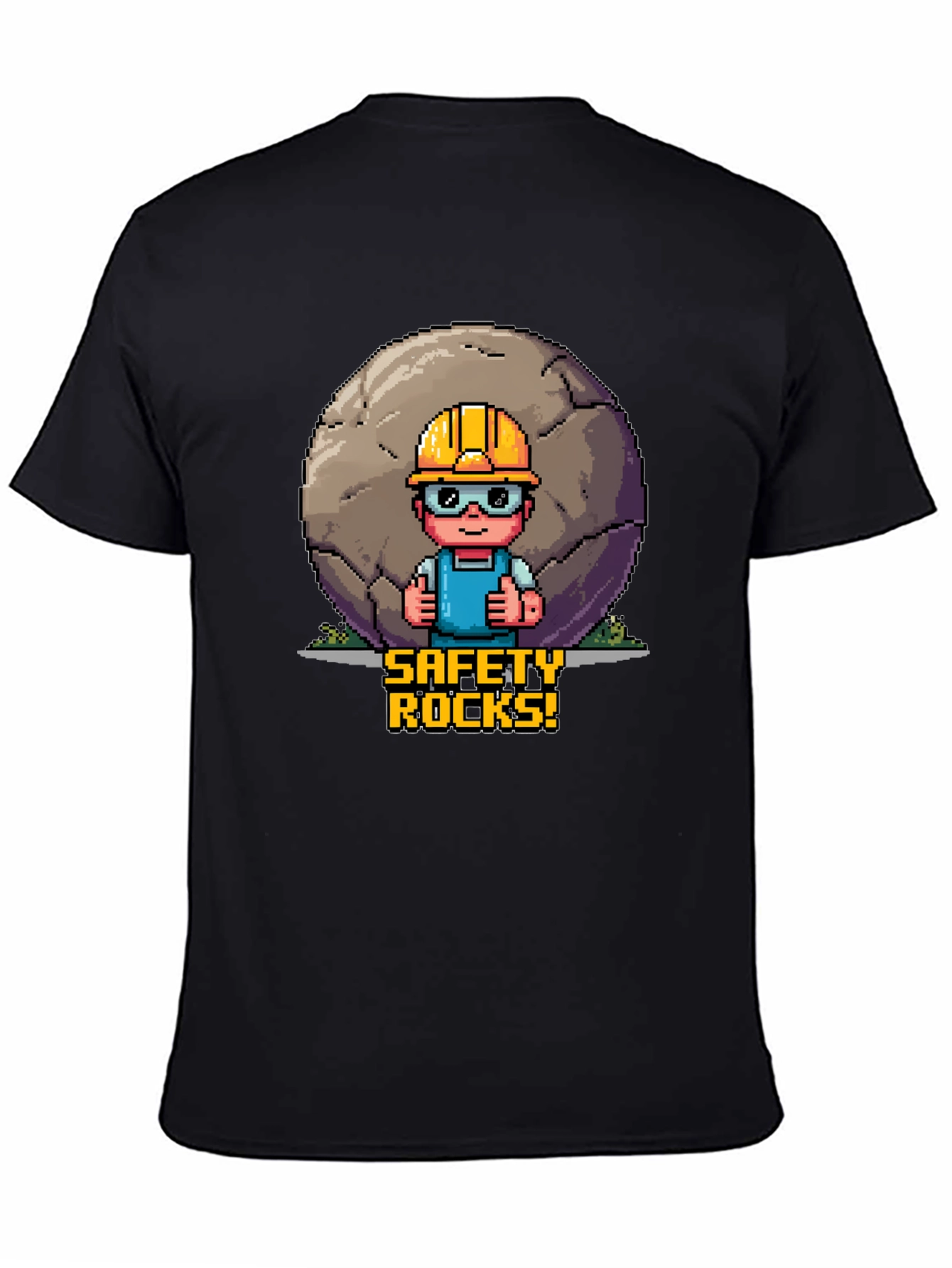 Safety Rocks T-Shirt - Pixel Art Graphic Tee