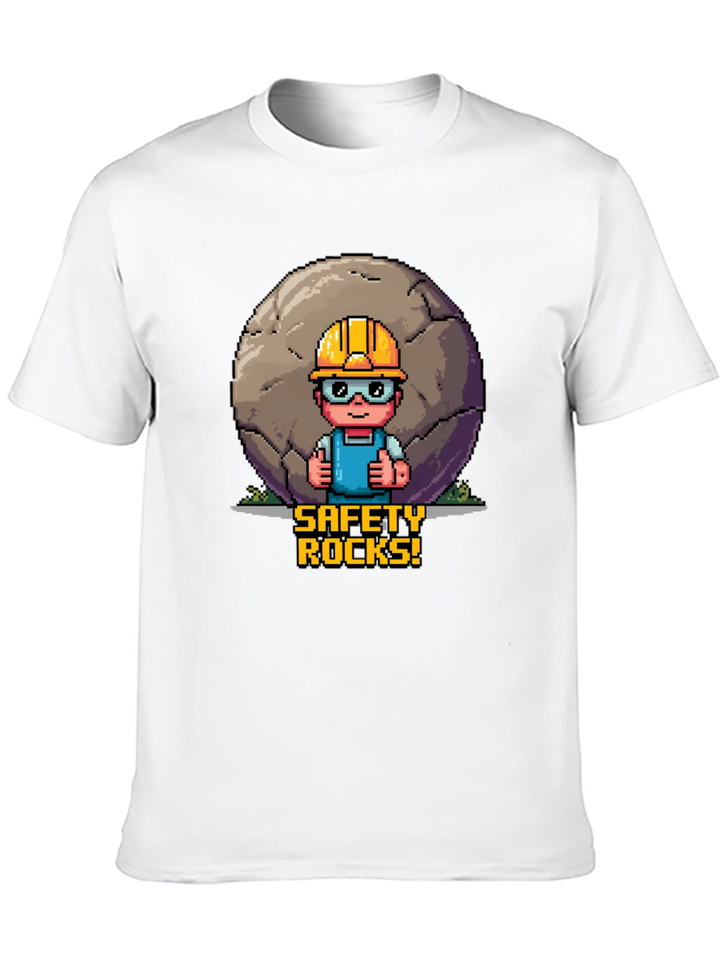 Safety Rocks T-Shirt - Pixel Art Graphic Tee