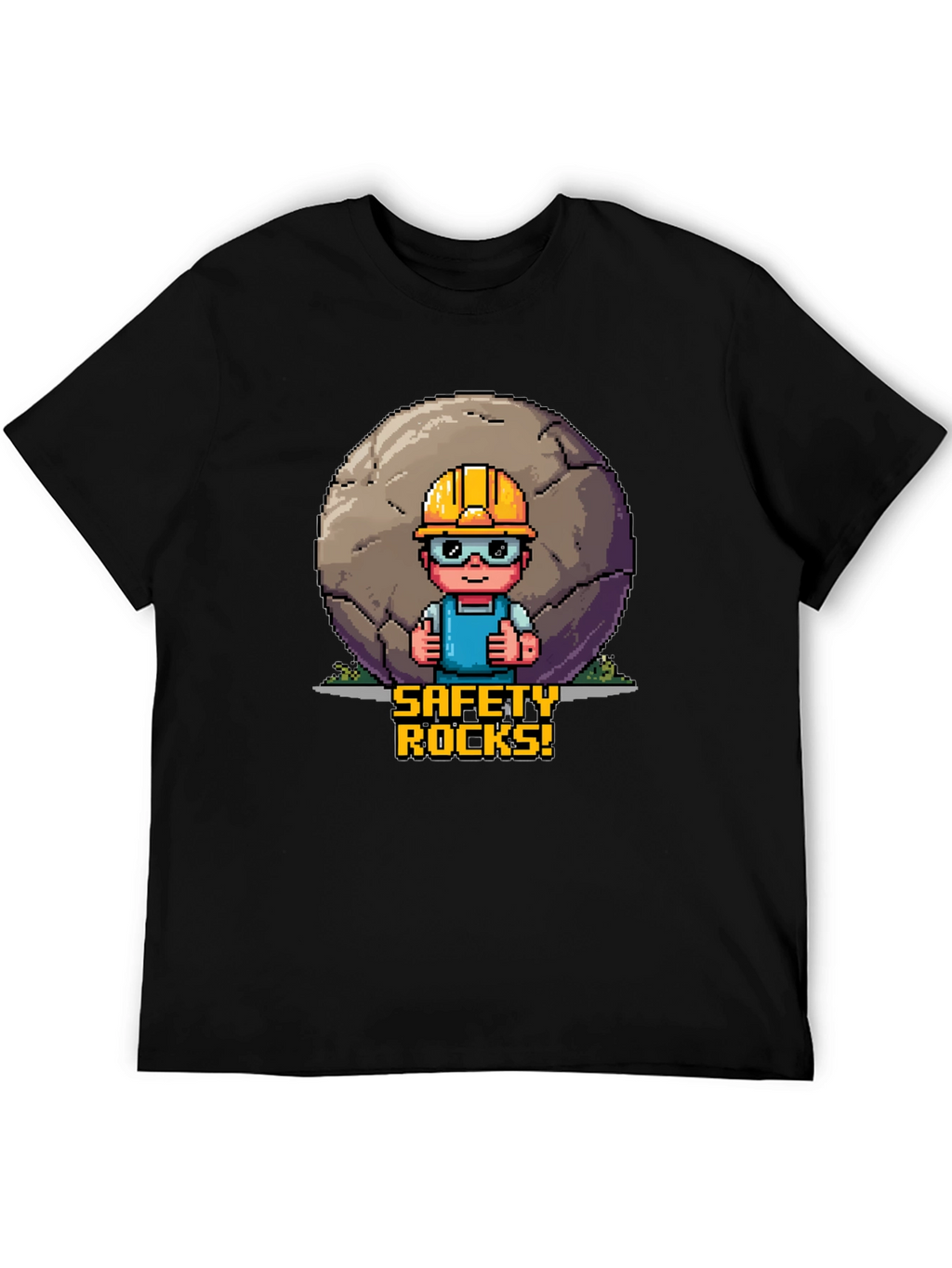 Safety Rocks T-Shirt - Pixel Art Graphic Tee