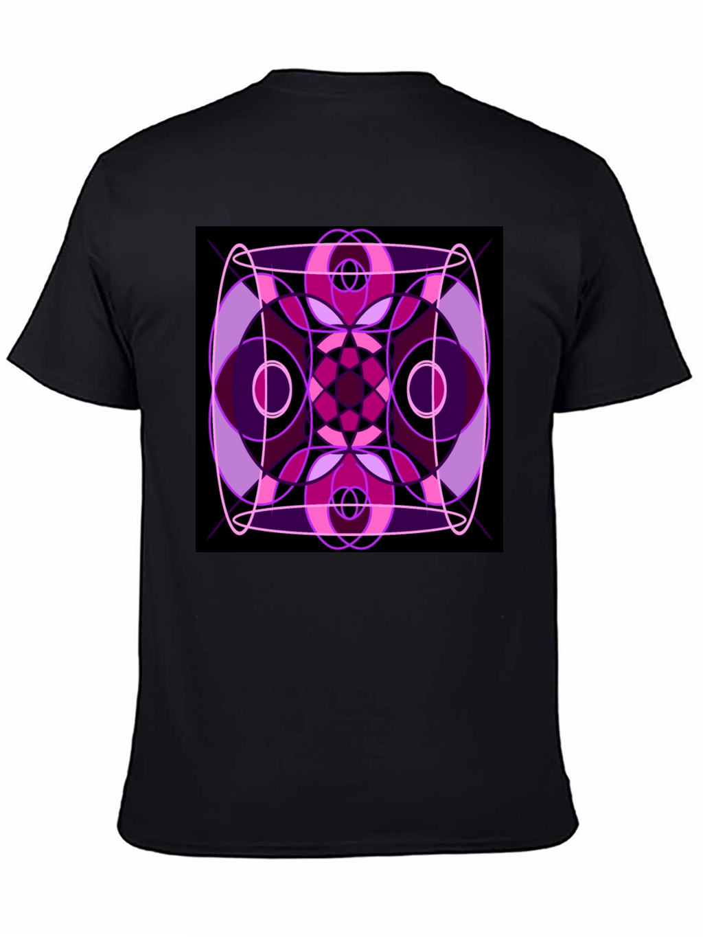 Abstract Geometric Design Black T-Shirt